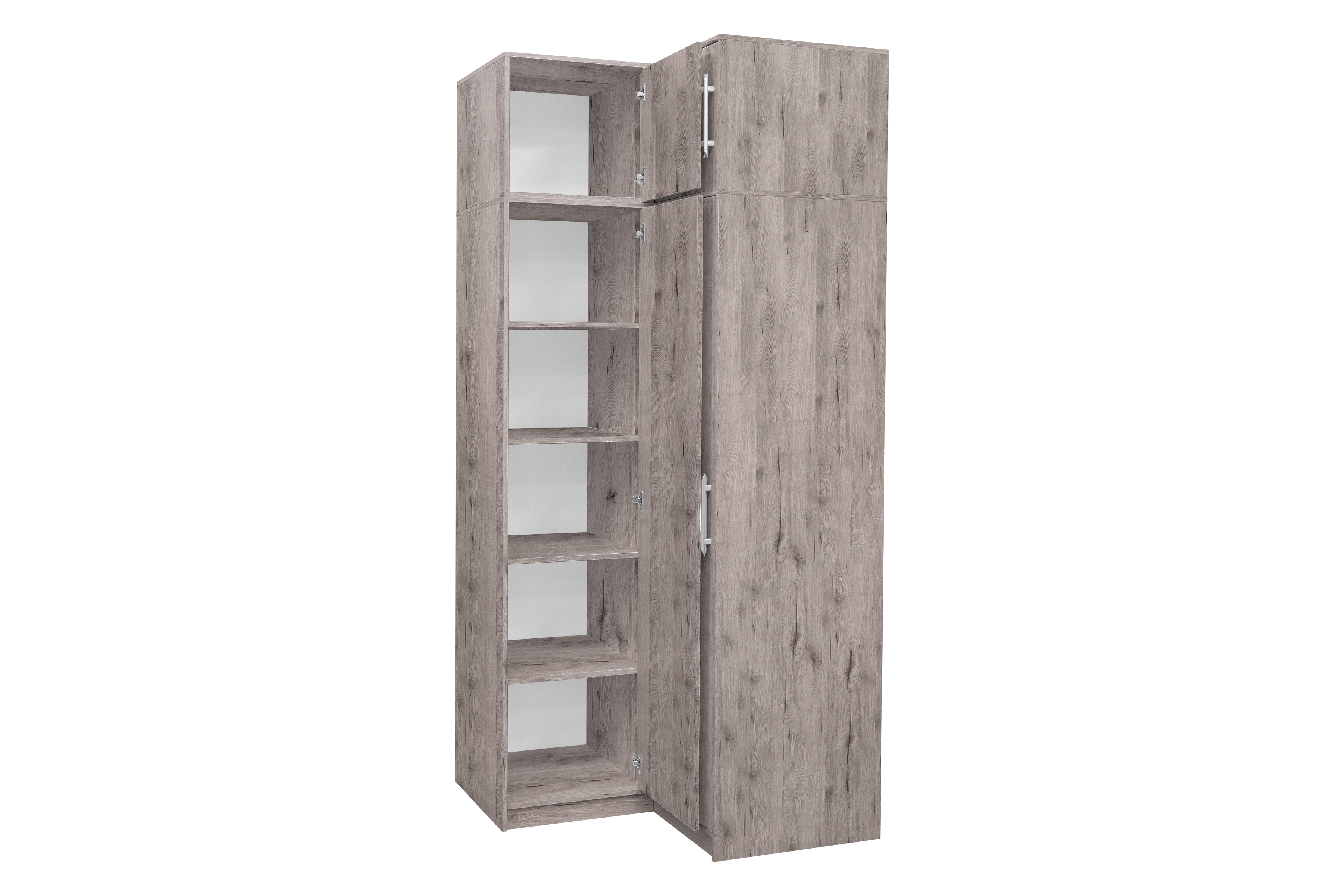 Rohová šatníková skriňa Bali 109 cm s nadstavcom - dub wellington Rohová skriňa Bali z nadstawka 109 cm - Dub wellington