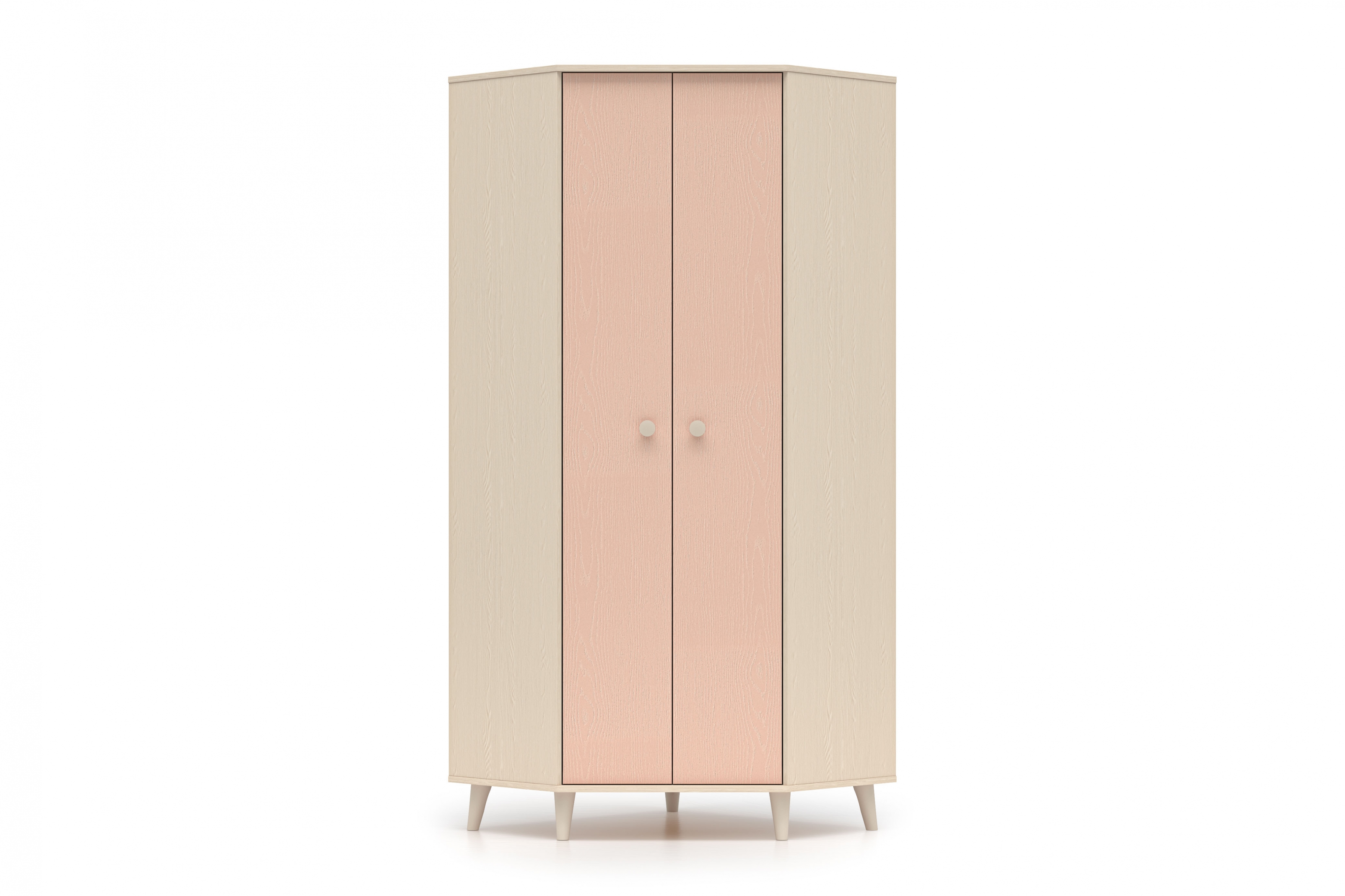 Rohová skriňa do detskej izby Marla 80 cm - púštny piesok / ružová Rohová skriňa Marla 80 cm - piasek pustyni / millenial pink