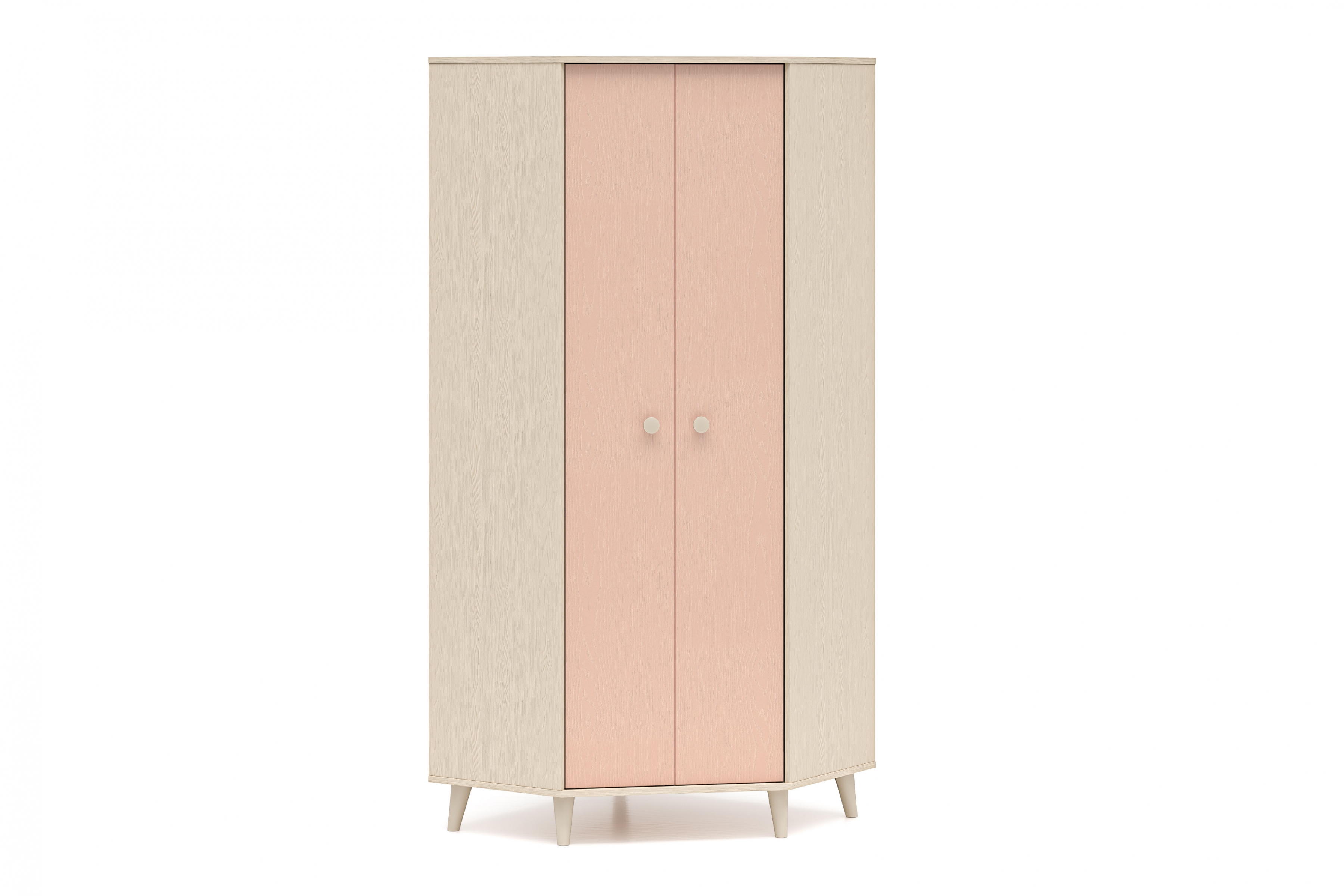 Rohová skriňa do detskej izby Marla 80 cm - púštny piesok / ružová Rohová skriňa Marla 80 cm - piasek pustyni / millenial pink