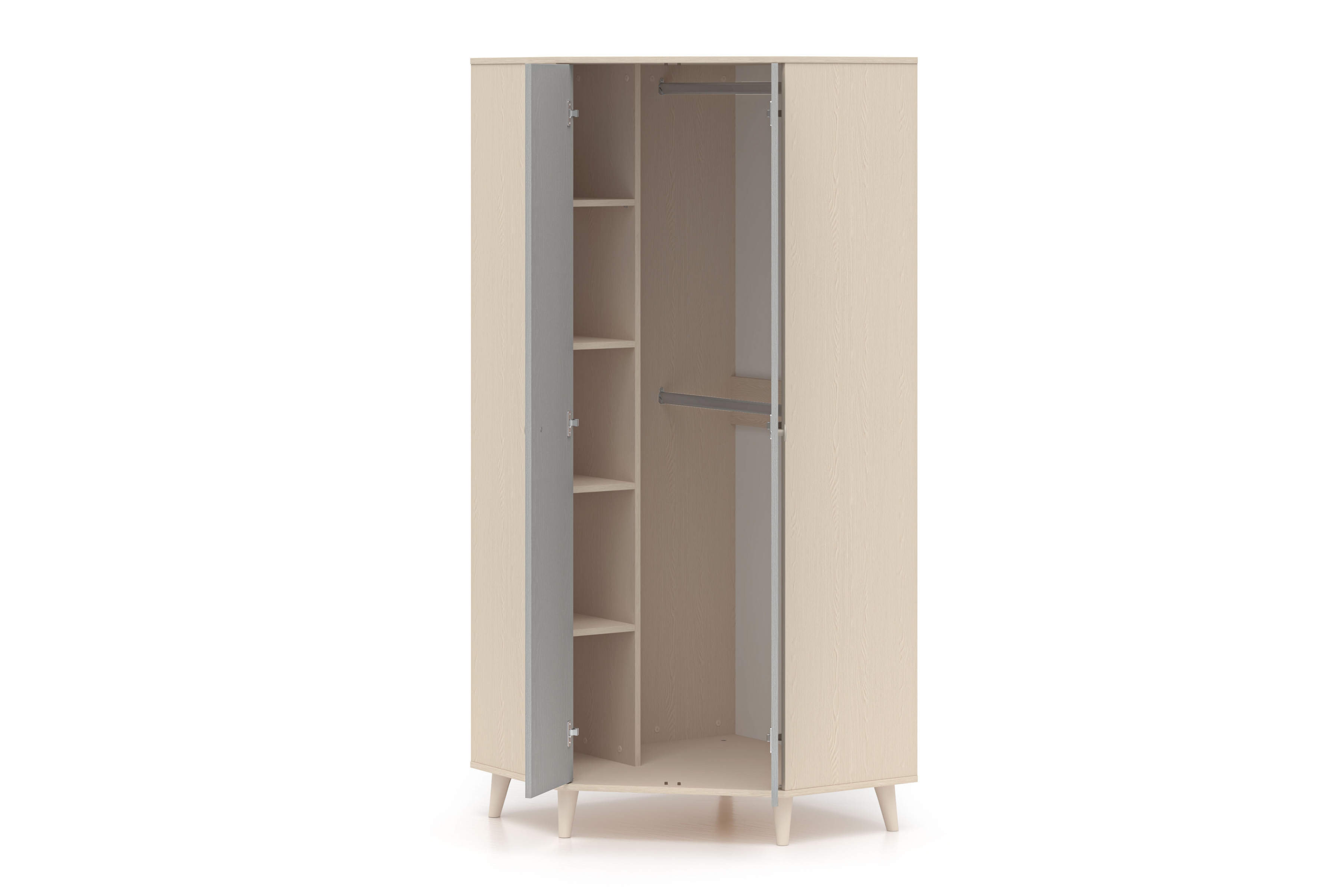 Dětská rohová skříň Marla 80 cm - pouštní písek / šedá pallad skříň rohová Marla 80 cm - piasek pustyni / šedá pallad