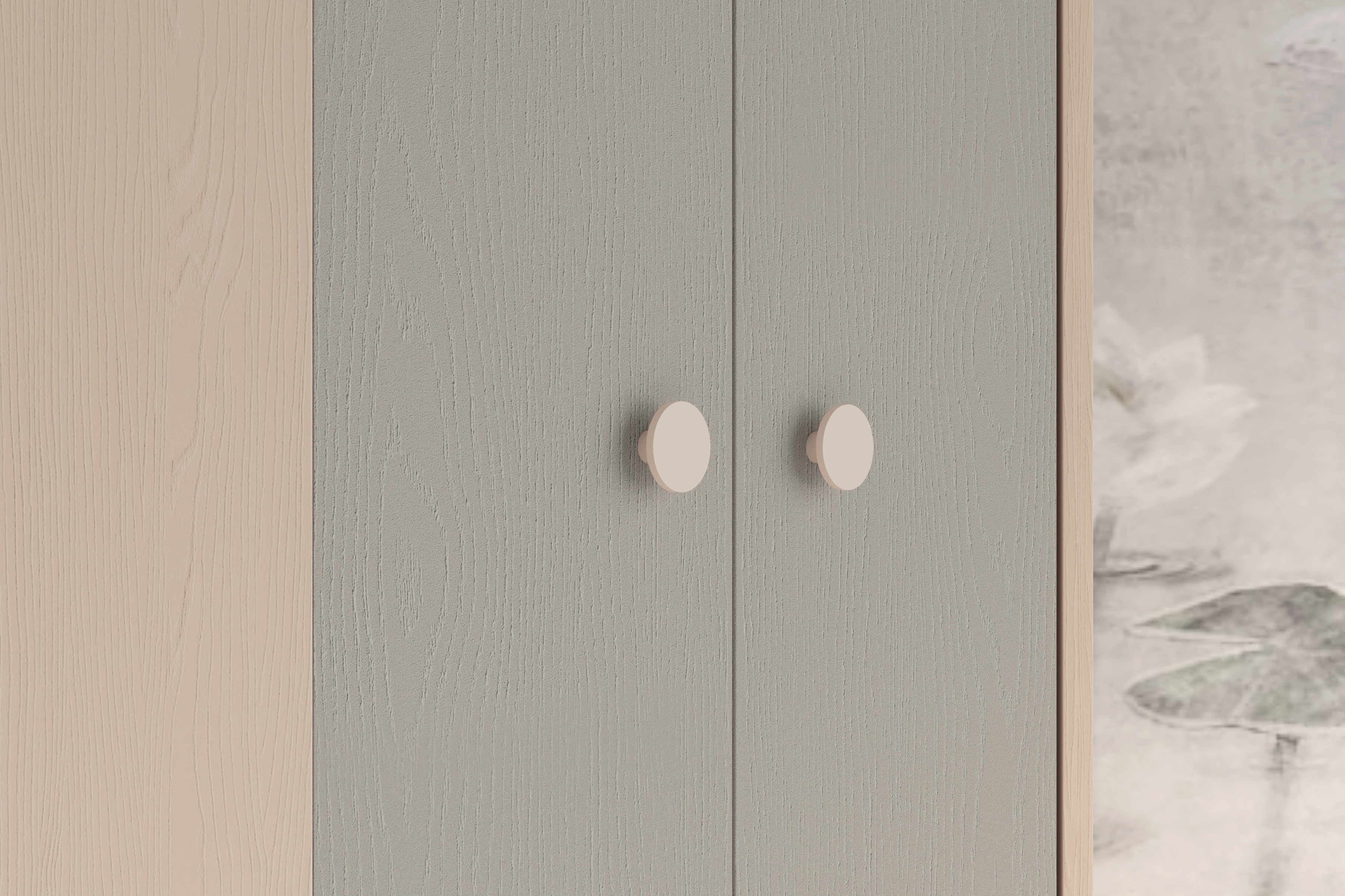 Dětská rohová skříň Marla 80 cm - pouštní písek / šedá pallad skříň rohová Marla 80 cm - piasek pustyni / šedá pallad