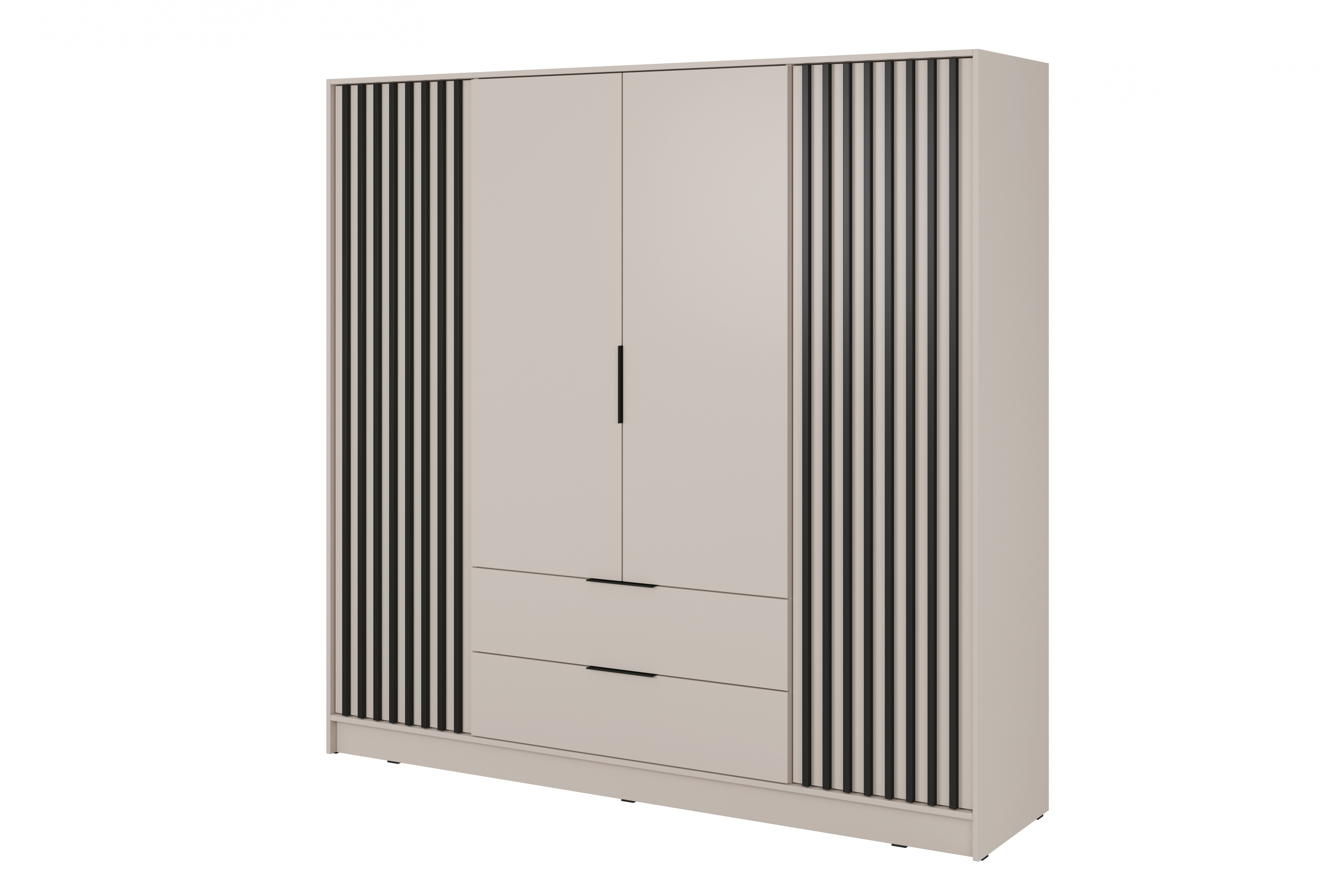 Skriňa Neria 206 cm - kašmír / Čierny Skriňa Neria 206 cm - kašmír / Čierny