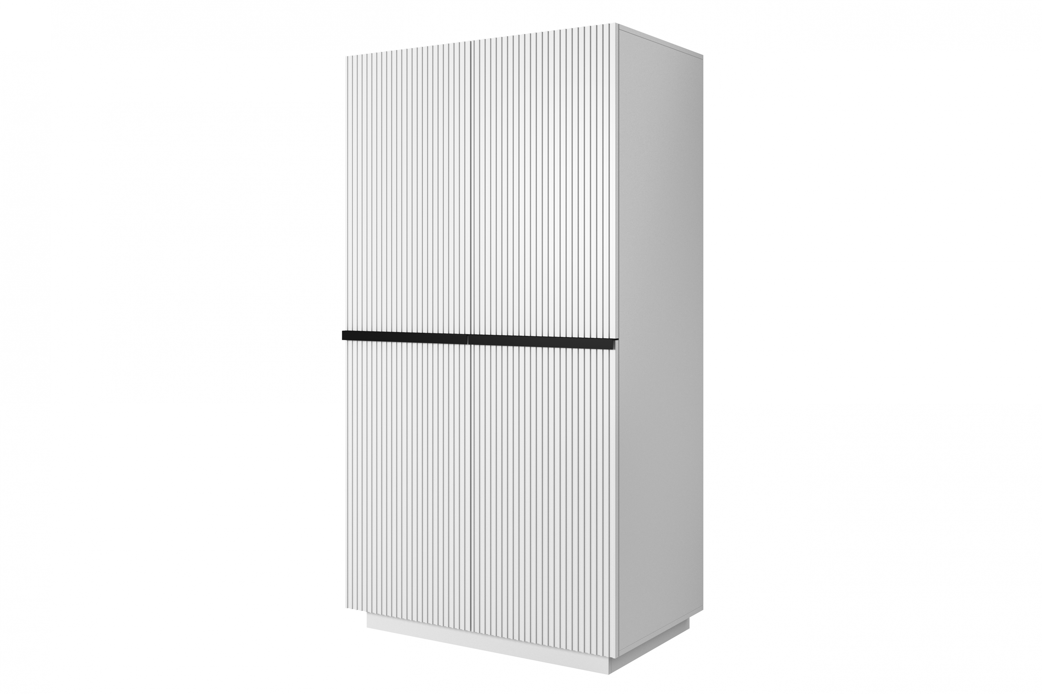 Skříň Nicole 100 cm - bílý mat / černé úchytky skříň Nicole 100 cm z policemi - bílý mat / černá Úchytky