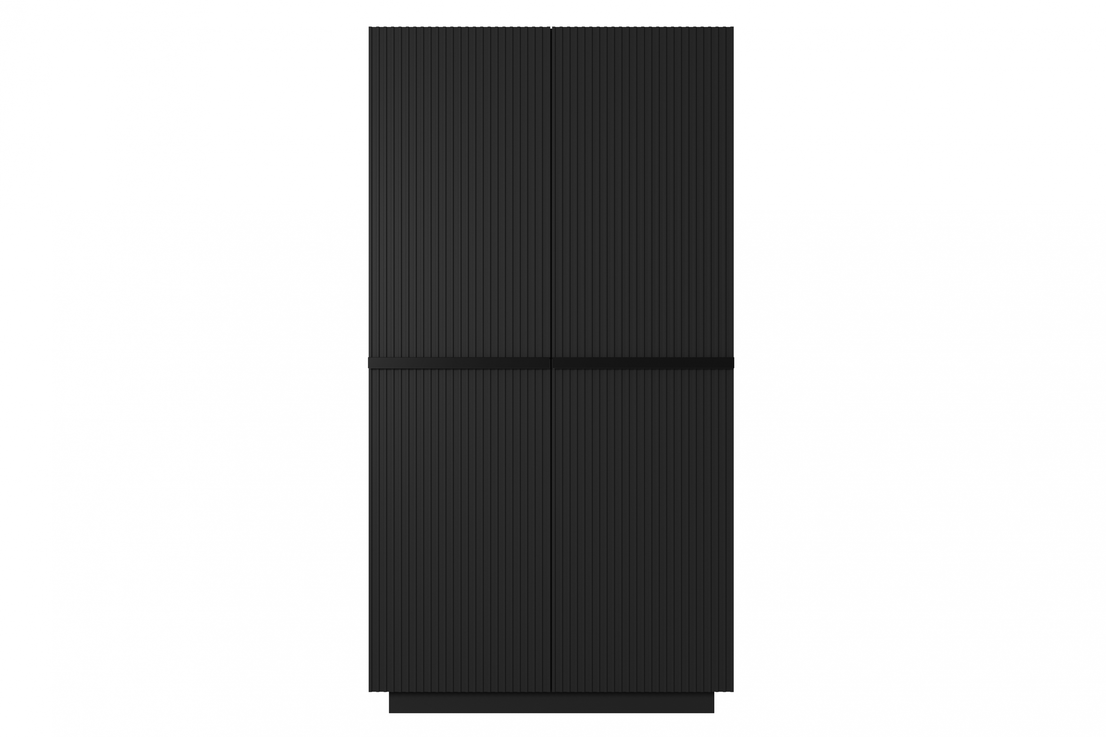 Skriňa Nicole s frézovaným čelom 100 cm - čierna mat / čierne úchytky Skriňa Nicole 100 cm z policami - Čierny mat / čierny úchyty