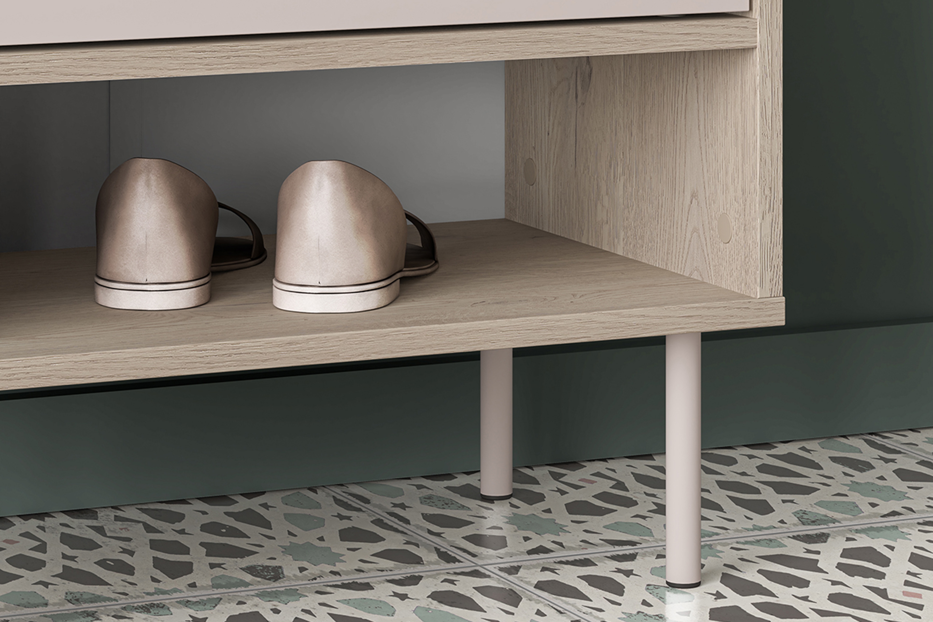 Šatní skříň s otočnými dveřmi Tivano 01 54 cm - kašmír / dub cremona skříň otvírána Voco 01 54 cm - kašmír / dub cremona