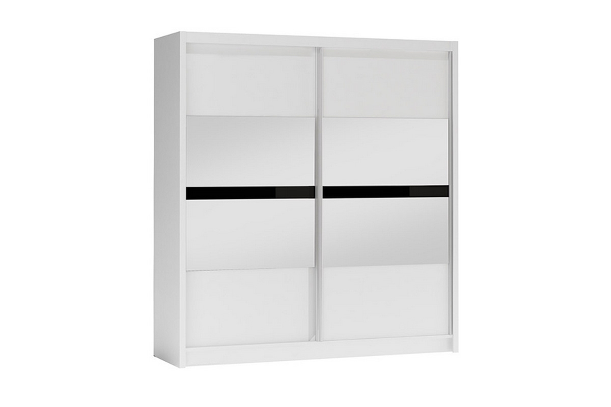 Šatní skříň Batumi 203 cm s posuvnými dveřmi - bílá Bílá Skříň se zrcadly 