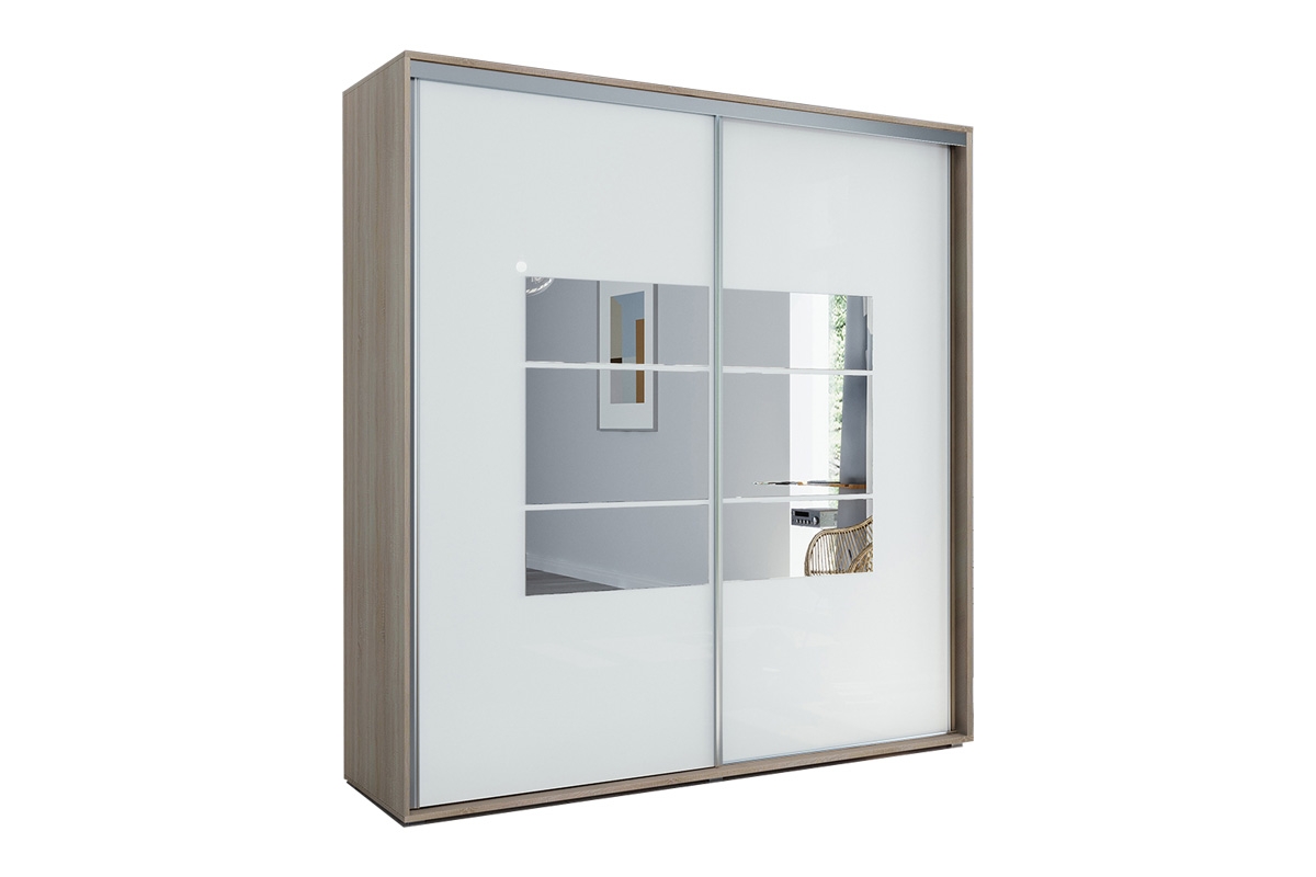 Skriňa s posuvnými dverami Senas 200/245 cm - Biely/Dub sonoma Skriňa s posuvnými dverami Senas 200/245 cm - Biely/Dub sonoma