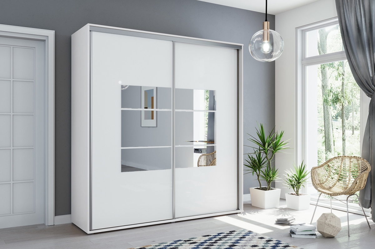 Skriňa s posuvnými dverami Senas 200/245 cm - Biely Skriňa s posuvnými dverami Senas 200/245 cm - Biely