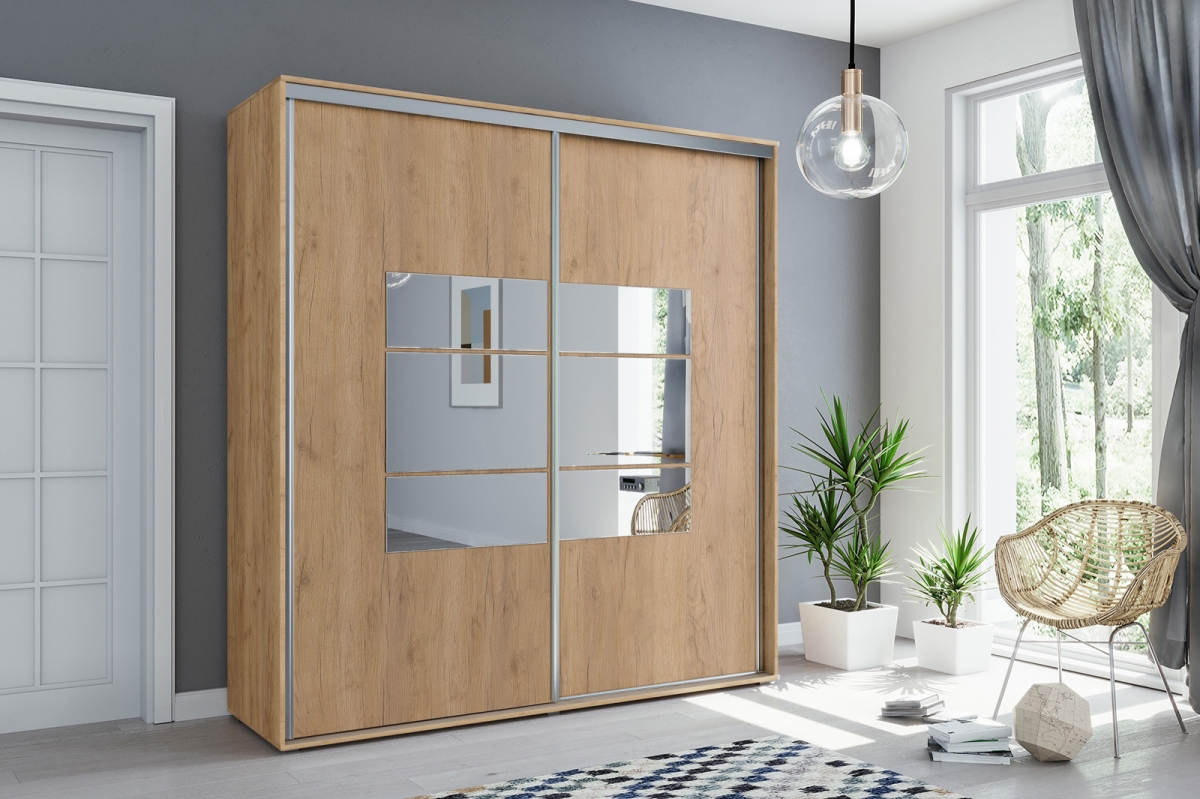 Skriňa s posuvnými dverami Senas 200/245 cm - craft zlaté Skriňa s posuvnými dverami Senas 200/245 cm - craft zlaté