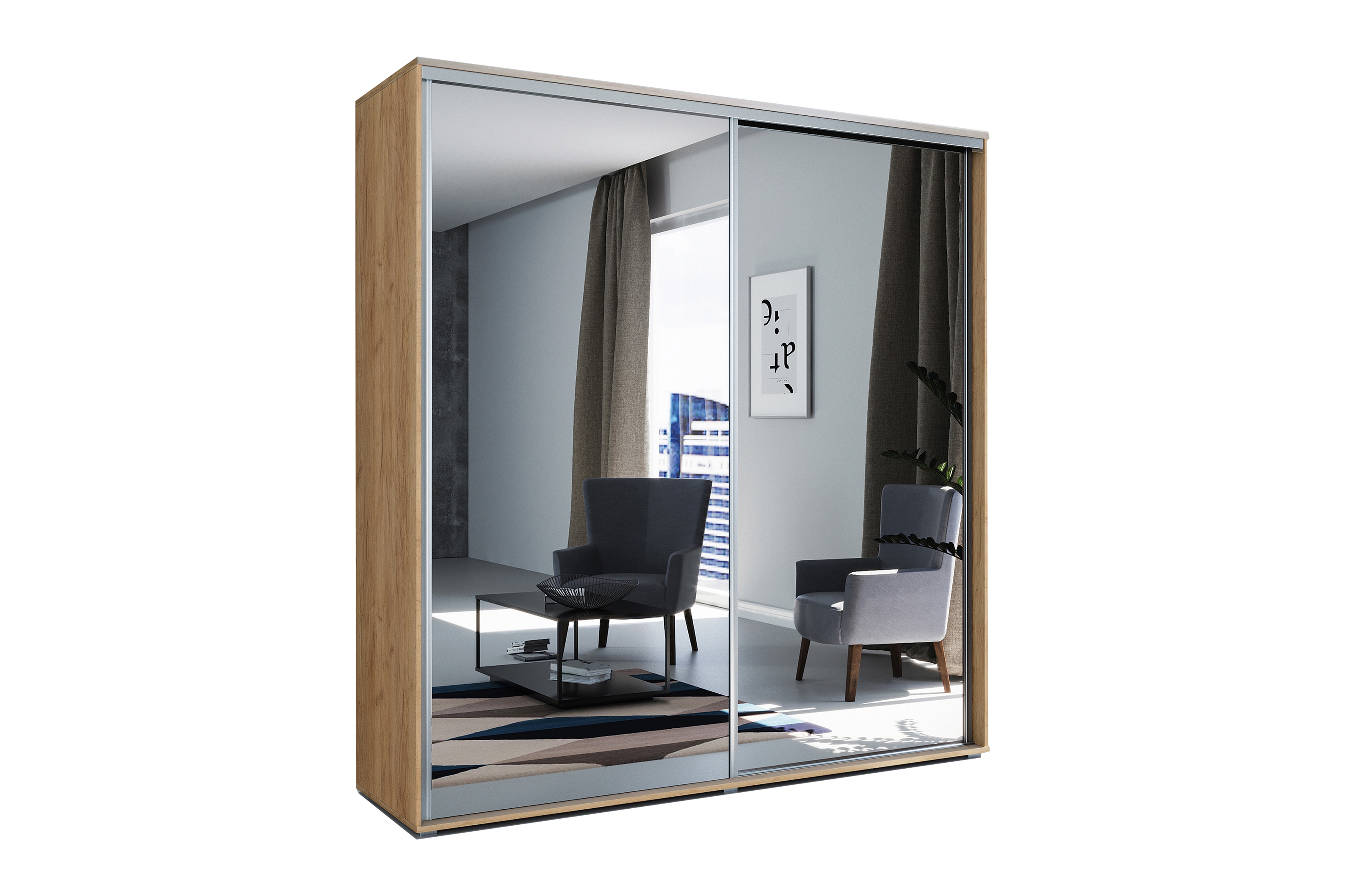 Skriňa s posuvnými dverami Trofi 230/245 cm - craft zlaté Skriňa s posuvnými dverami Trofi 230/245 cm - craft zlaté