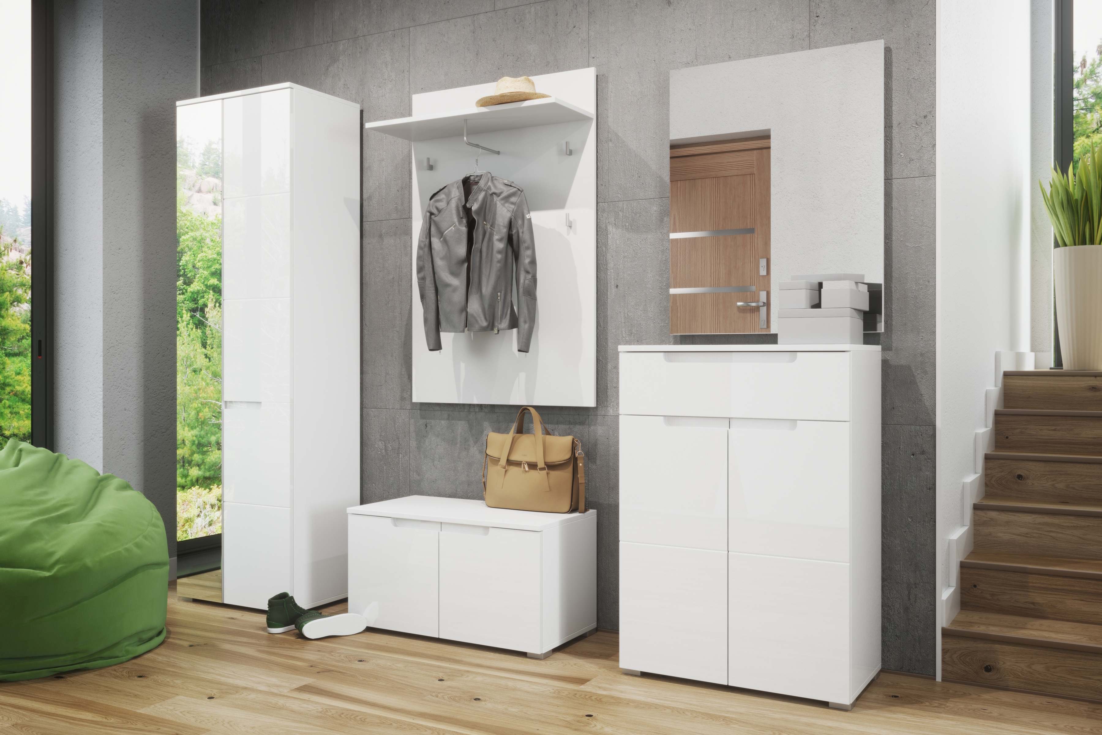 Skříňka se zrcadlem Alwa 22 - 60 cm - bílý lesk skříň Alwa 22 z zrcadlem 60 cm - Bílý lesk