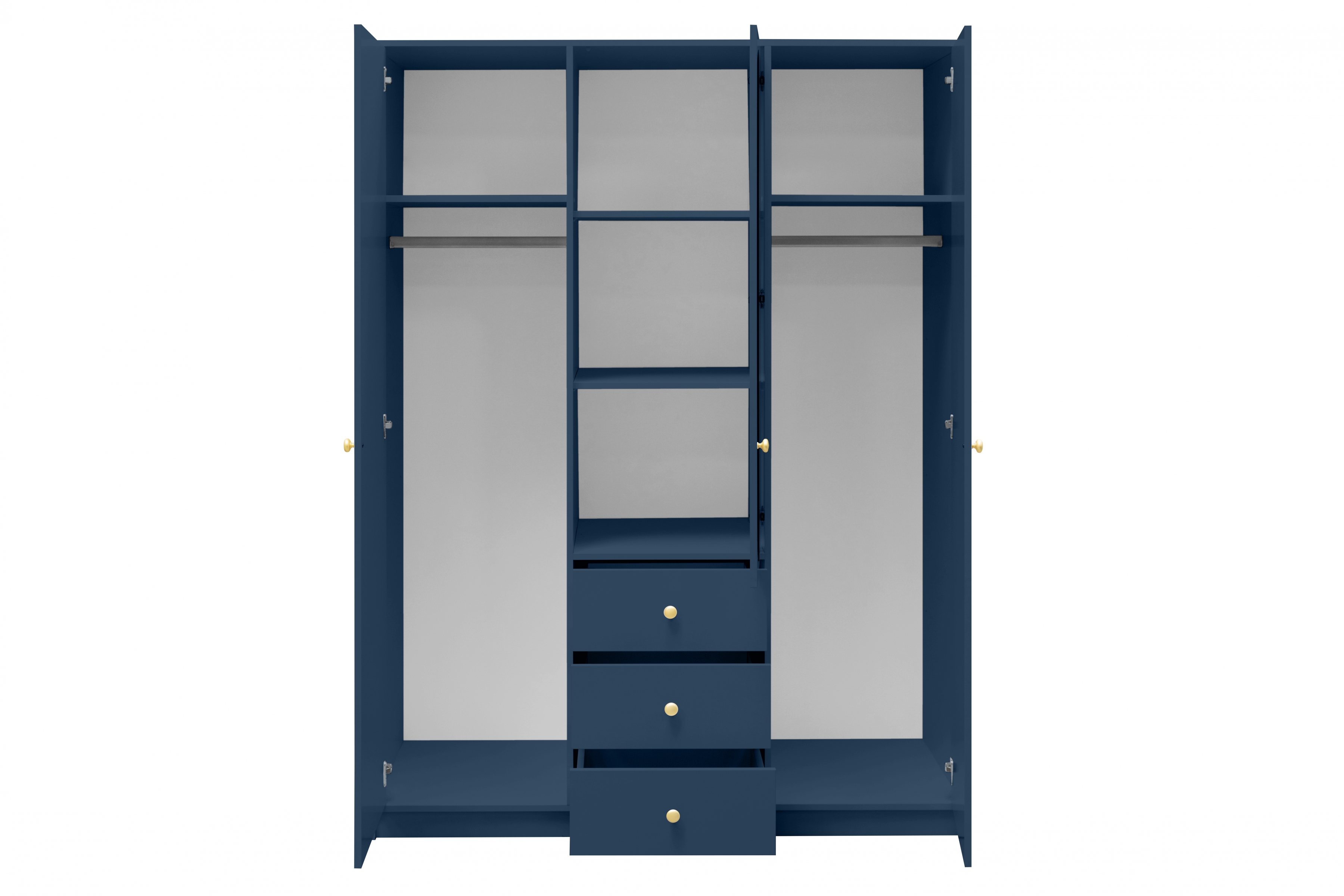 Skříň Siena D3 II 149 cm - tmavě modrá skříň Siena D3 II 149 cm s zásuvkami i zrcadlem - tmavý Blankyt