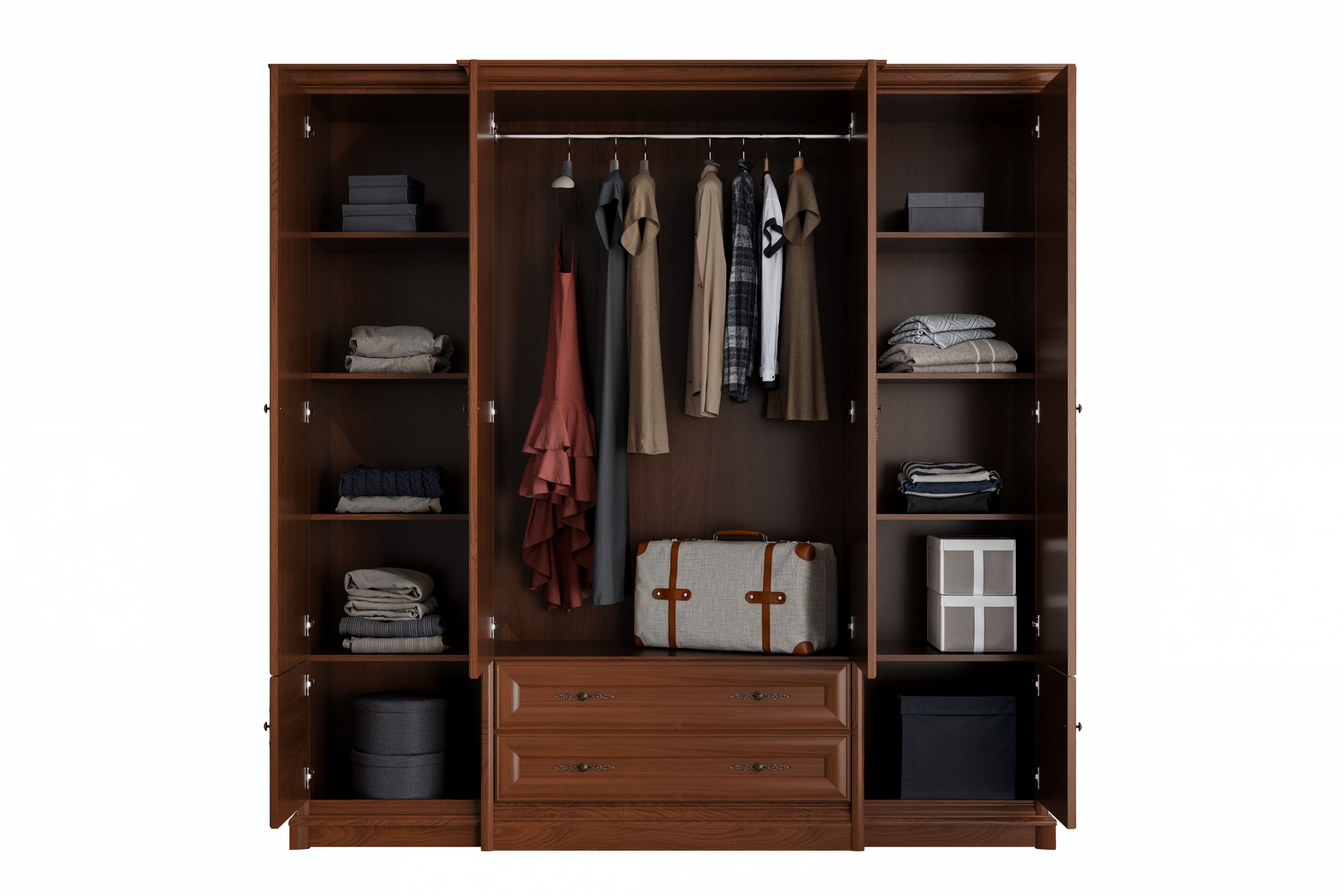 Skříň Sonata 230 cm se zásuvkami - kaštan šlechetný skříň Sonata se zásuvkami 230 cm - kaštan szlachetny