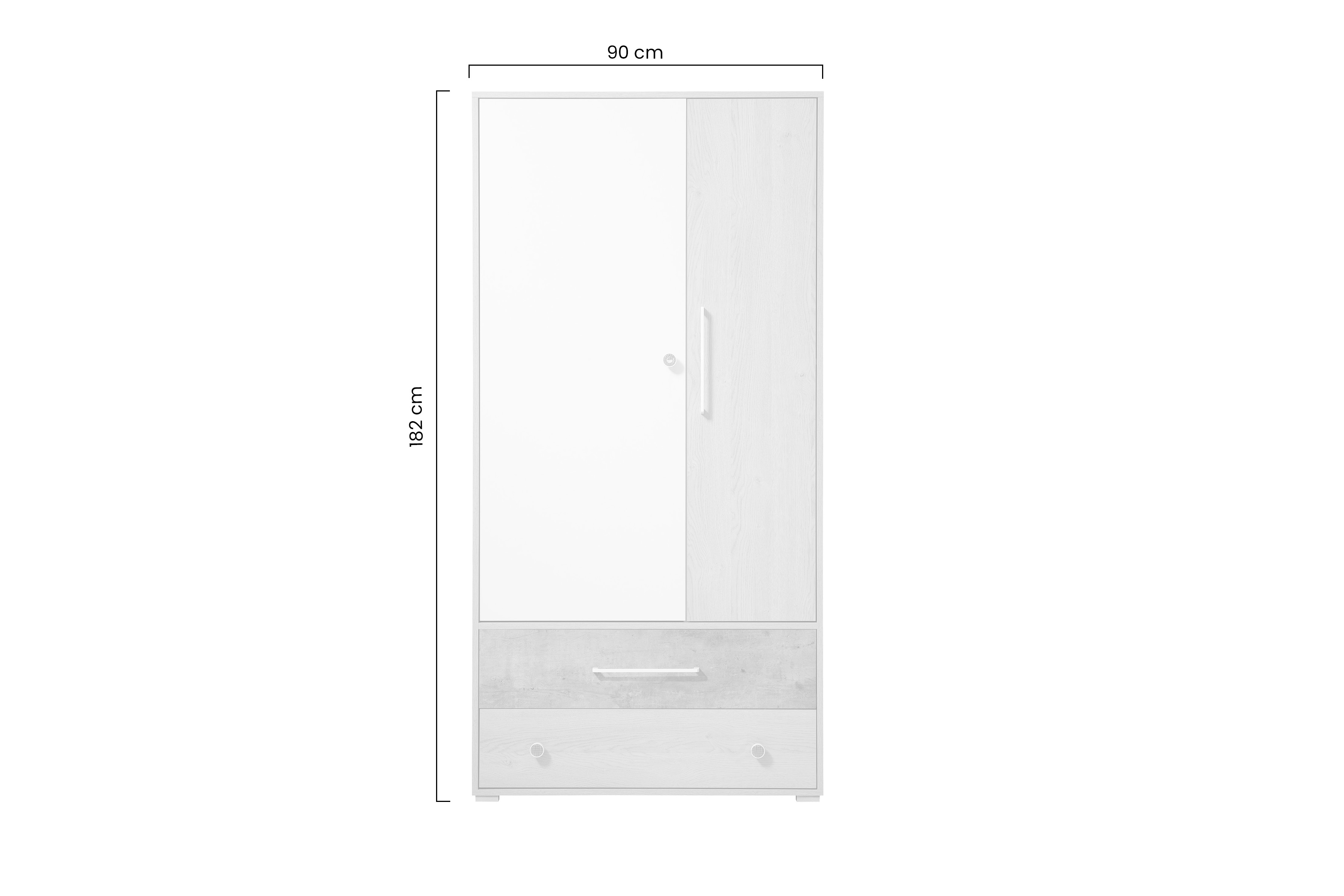 Skříň Step ST1 se zásuvkami 90 cm - dub piškotový / bílá / beton skříň Step 90 cm se zásuvkami dub biszkoptowy / bílá lux / beton