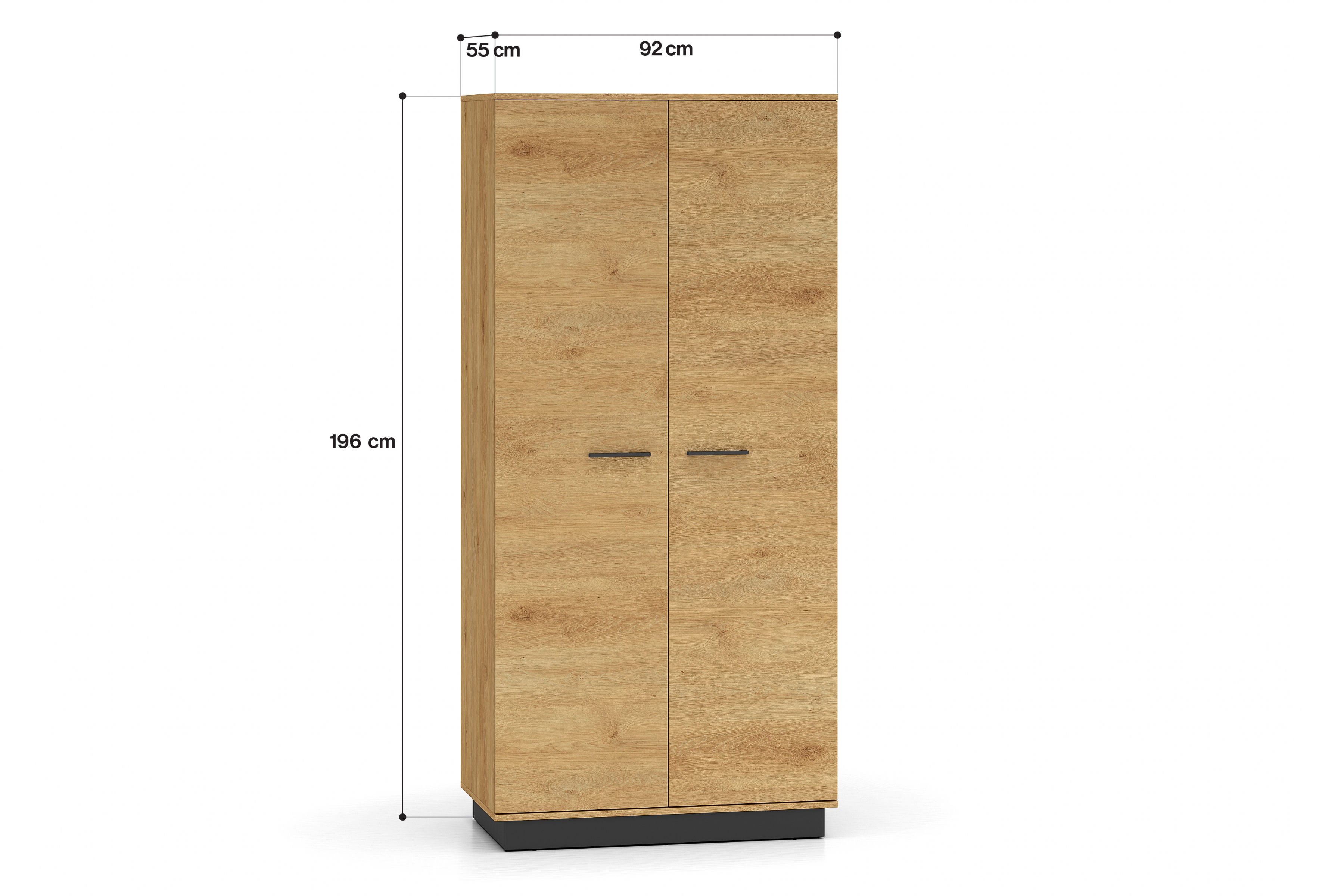 Šatníková skriňa Stivio 92 cm - dub stylový / čierny Skriňa Stivio 92 cm - Dub stylowy / Čierny