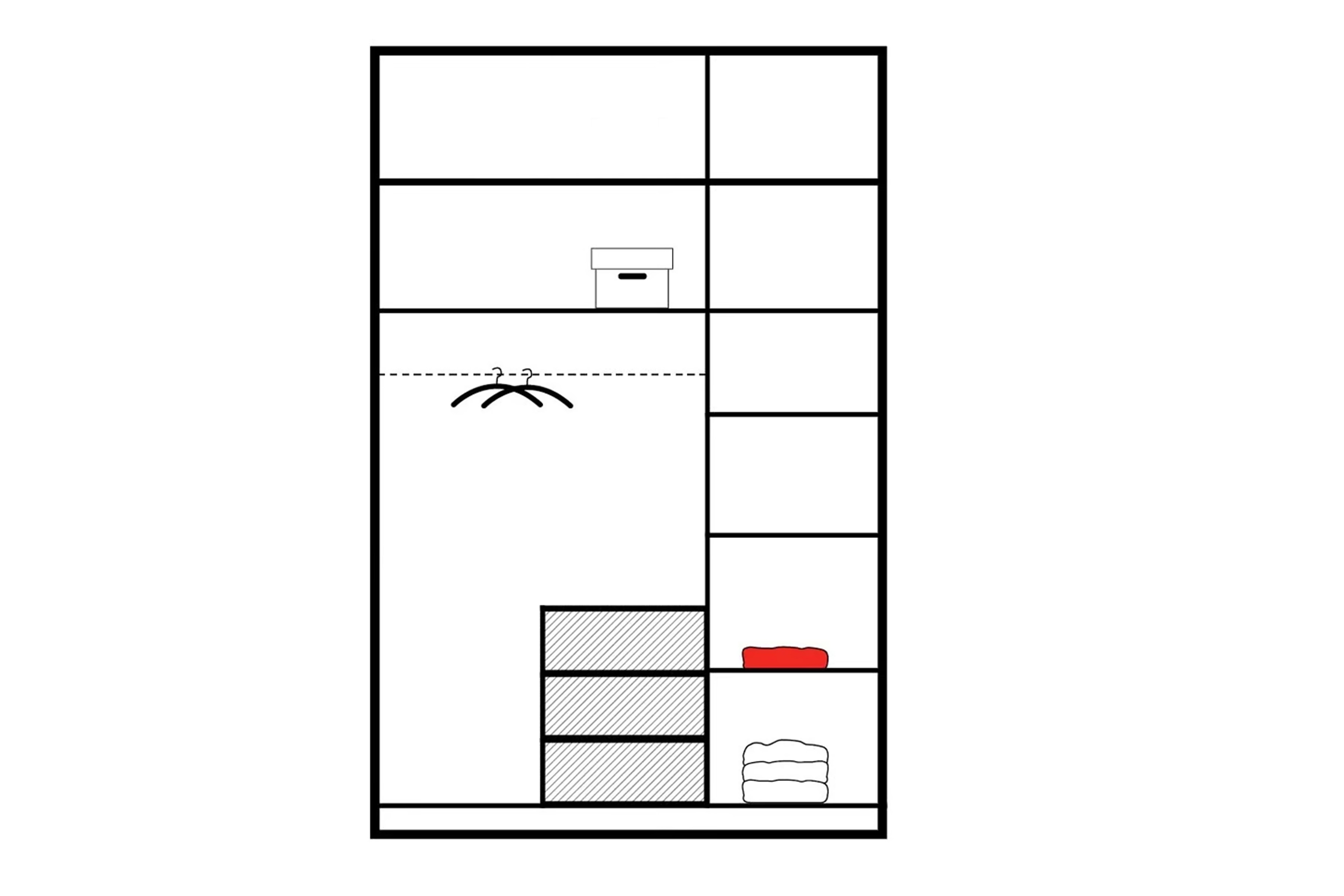 Skříň Bali 147 cm s nástavcem - tlumená modrá skříň třídveřová Lutori II 147 cm z nadstawka - zgaszony blankyt