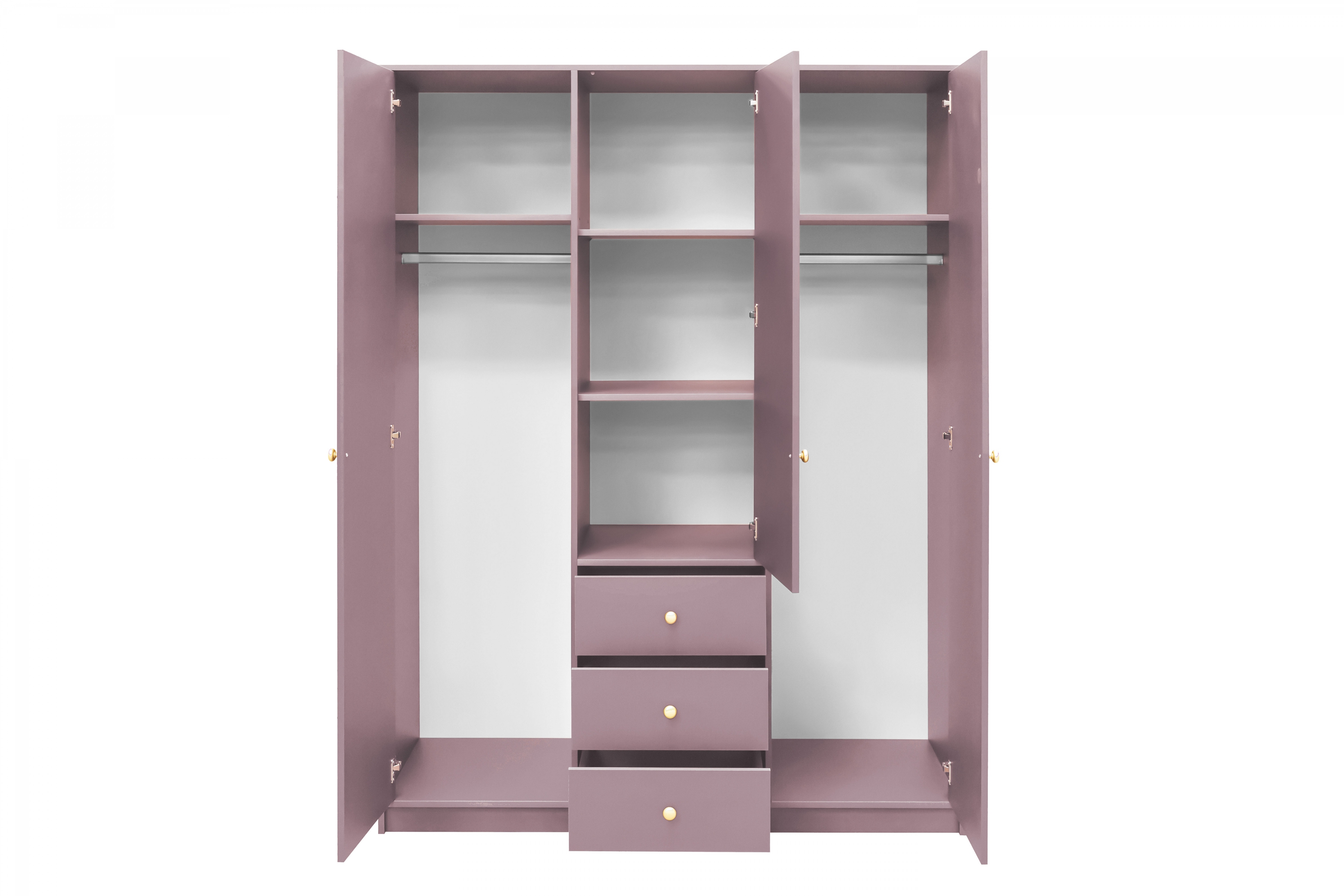 Skriňa Siena D3 II s 3 zásuvkami i zrkadlom 149 cm - slivka Skriňa trojdverová Siena D3 II s 3 zásuvkami i zrkadlom 149 cm - sliwka