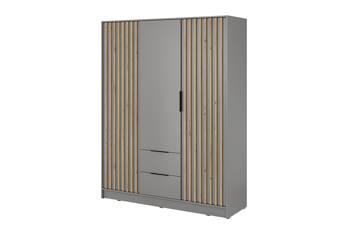Skriňa s lamelami Neria - sivá / dub artisan šedá Skriňa z lamelami