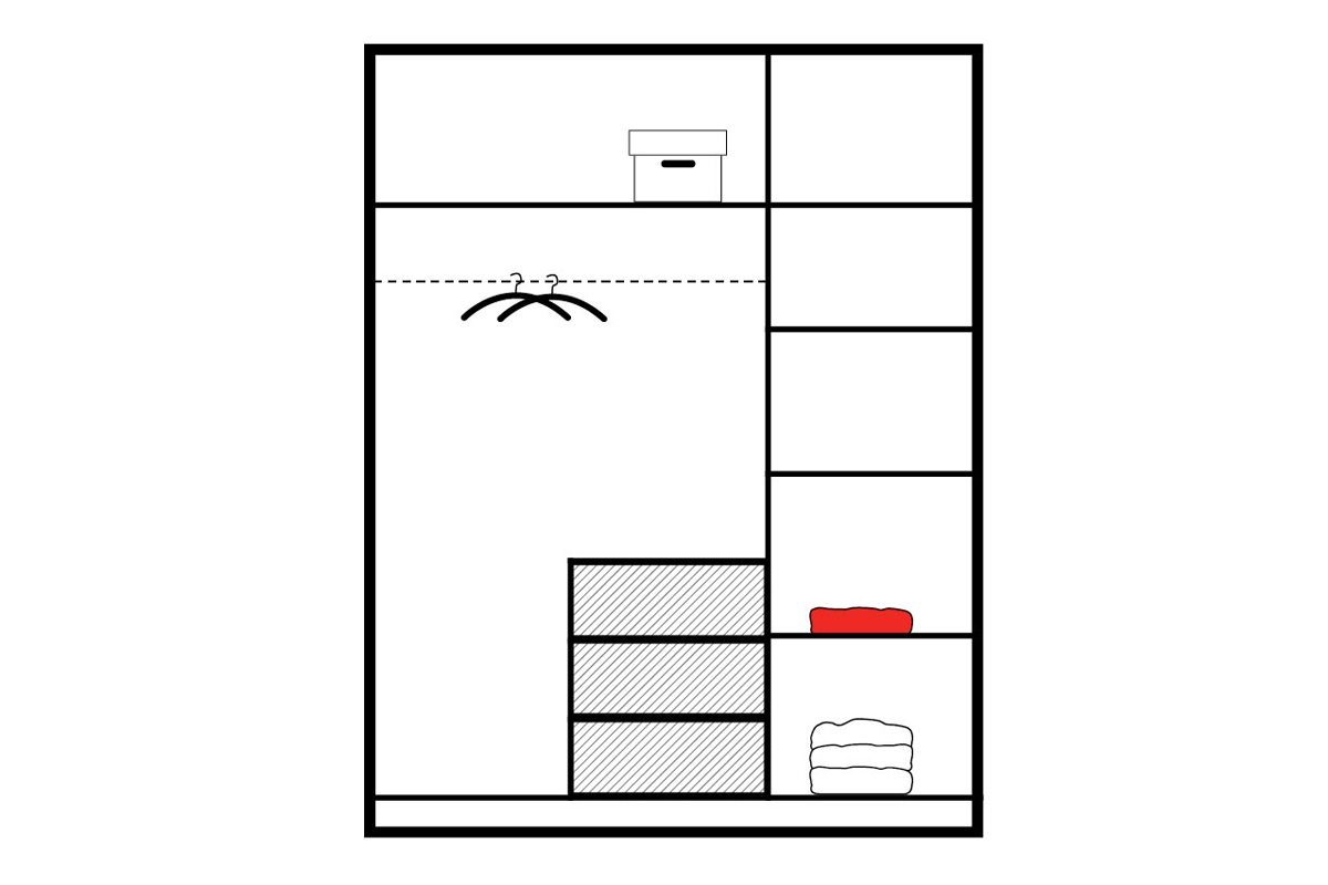 Šatníková skriňa Bali 147 cm - dub wellington Skriňa so zásuvkami 