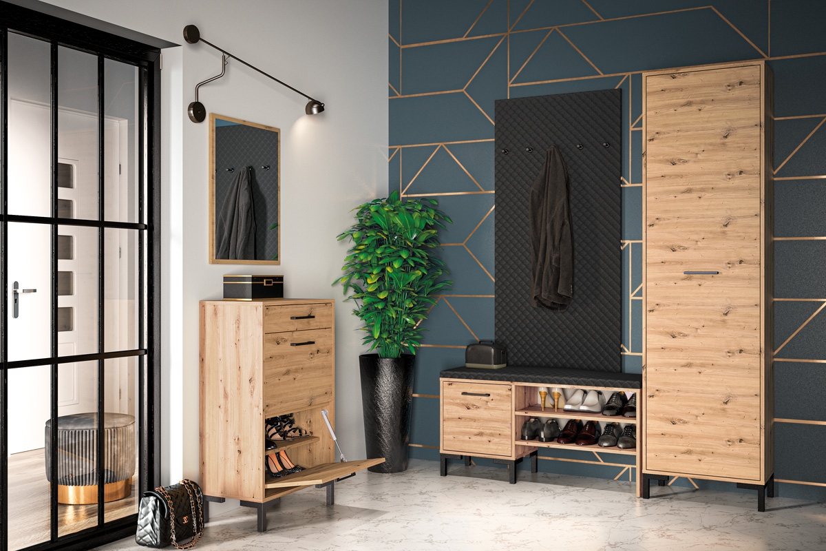 Jednodveřová skříň Klarso 01 55 cm - dub artisan Šatní skříň