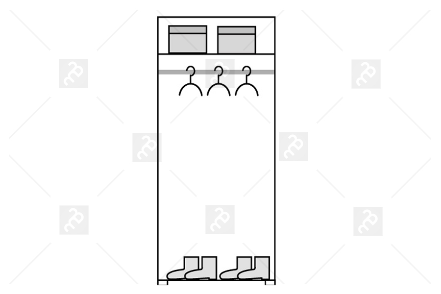 Šatní skříň UR 1 Urban Skříň s šatní tyčí a policí