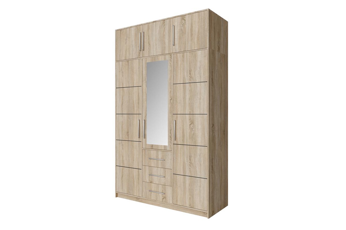 Šatníková skriňa Bali 147 cm s nadstavcom - dub sonoma Skriňa z nadstawka 