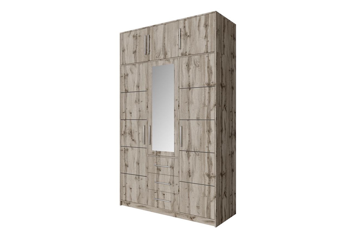 Šatníková skriňa Bali 147 cm s nadstavcom - dub wellington Skriňa z nadstawka