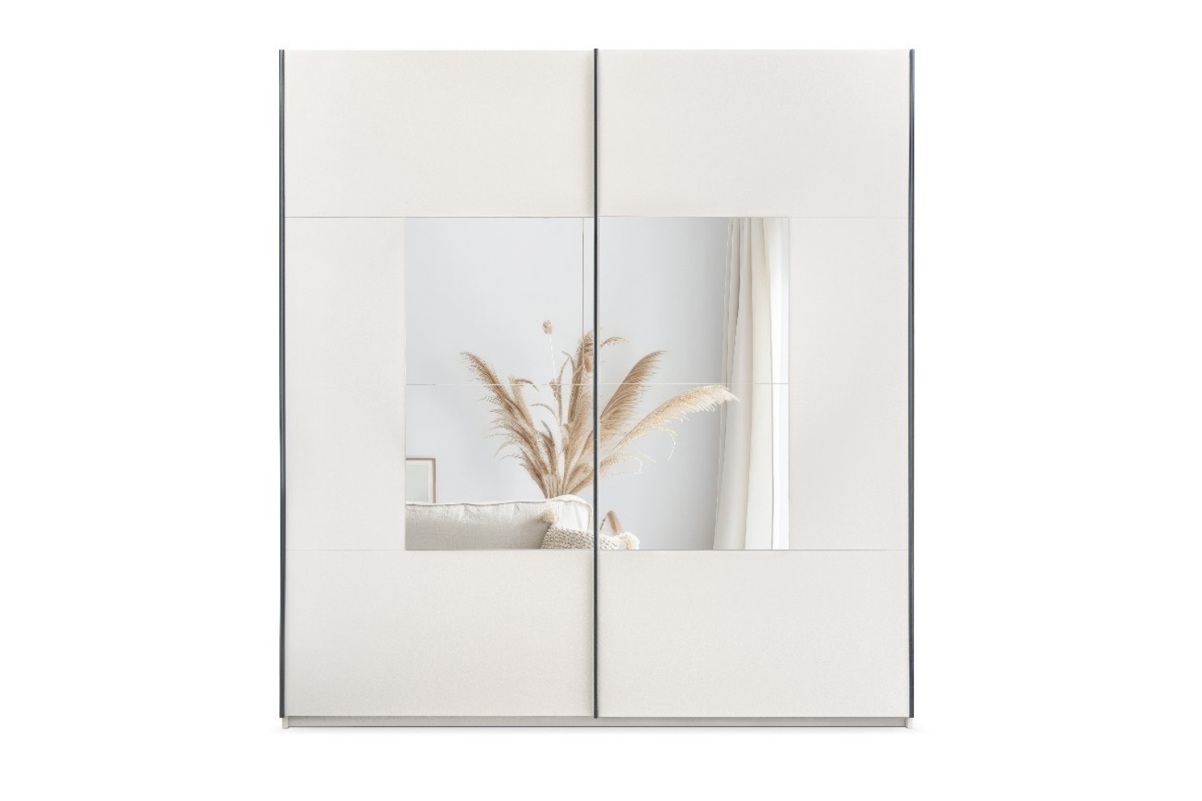 Skříň s posuvnými dveřmi Boston 203 cm se zrcadlem - kašmírová skříň z zrcadlem Dalmari 203 przesuwna - kašmír