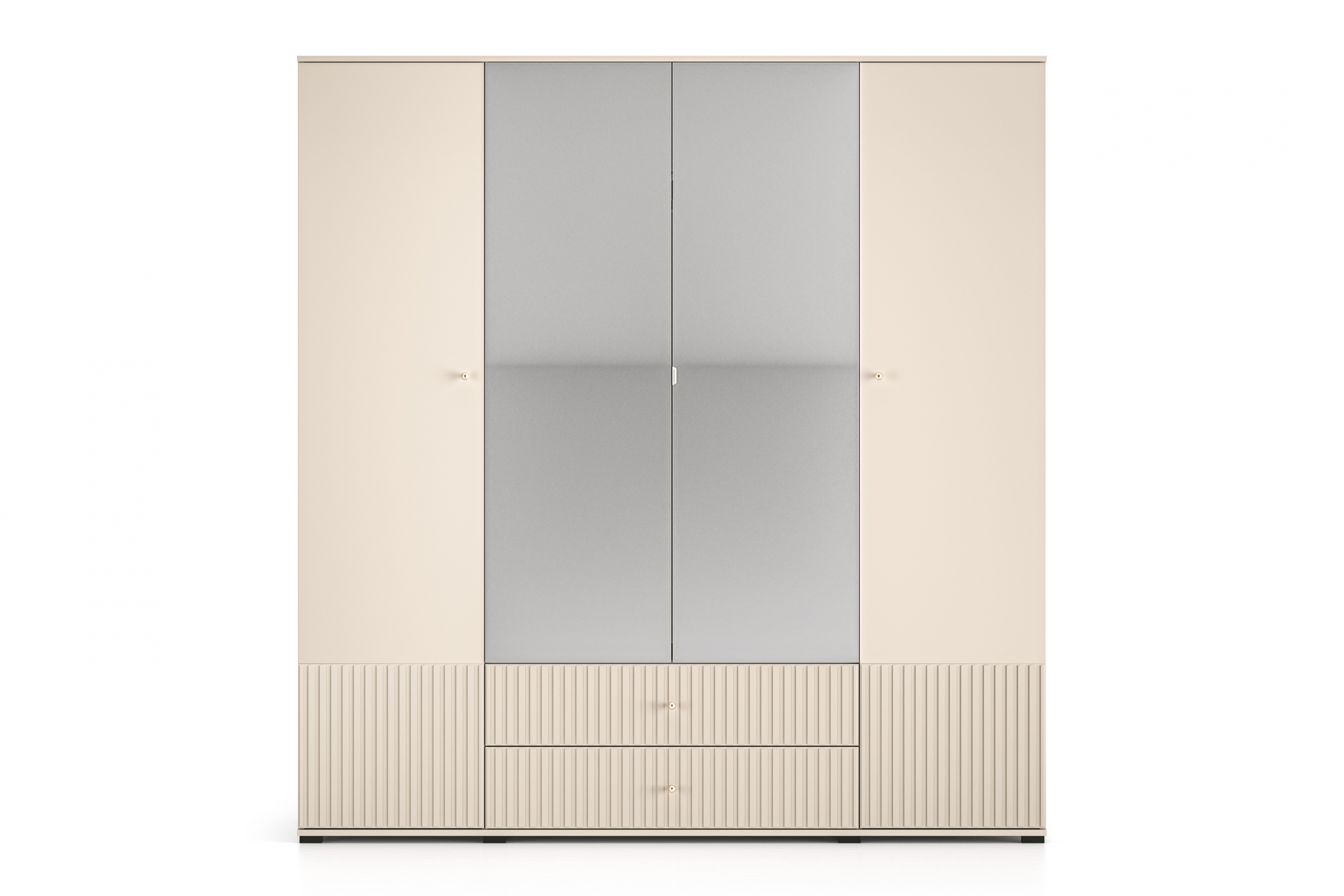 Skriňa z zrkadlom Jamuzi 200 cm - kašmír Skriňa z zrkadlom Jamuzi 23 - 150 cm - kašmír