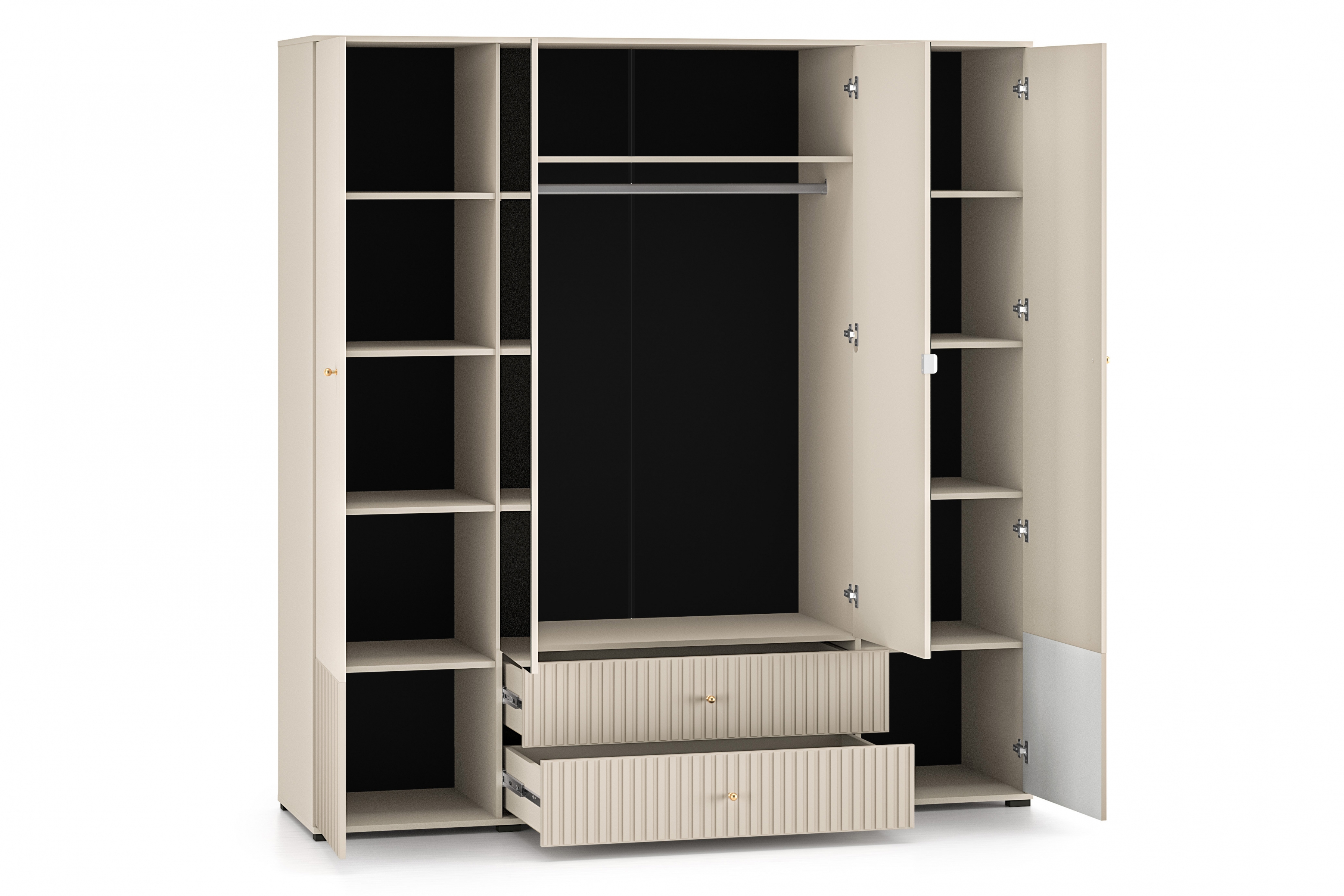 Skriňa z zrkadlom Jamuzi 200 cm - kašmír Skriňa z zrkadlom Jamuzi 23 - 150 cm - kašmír