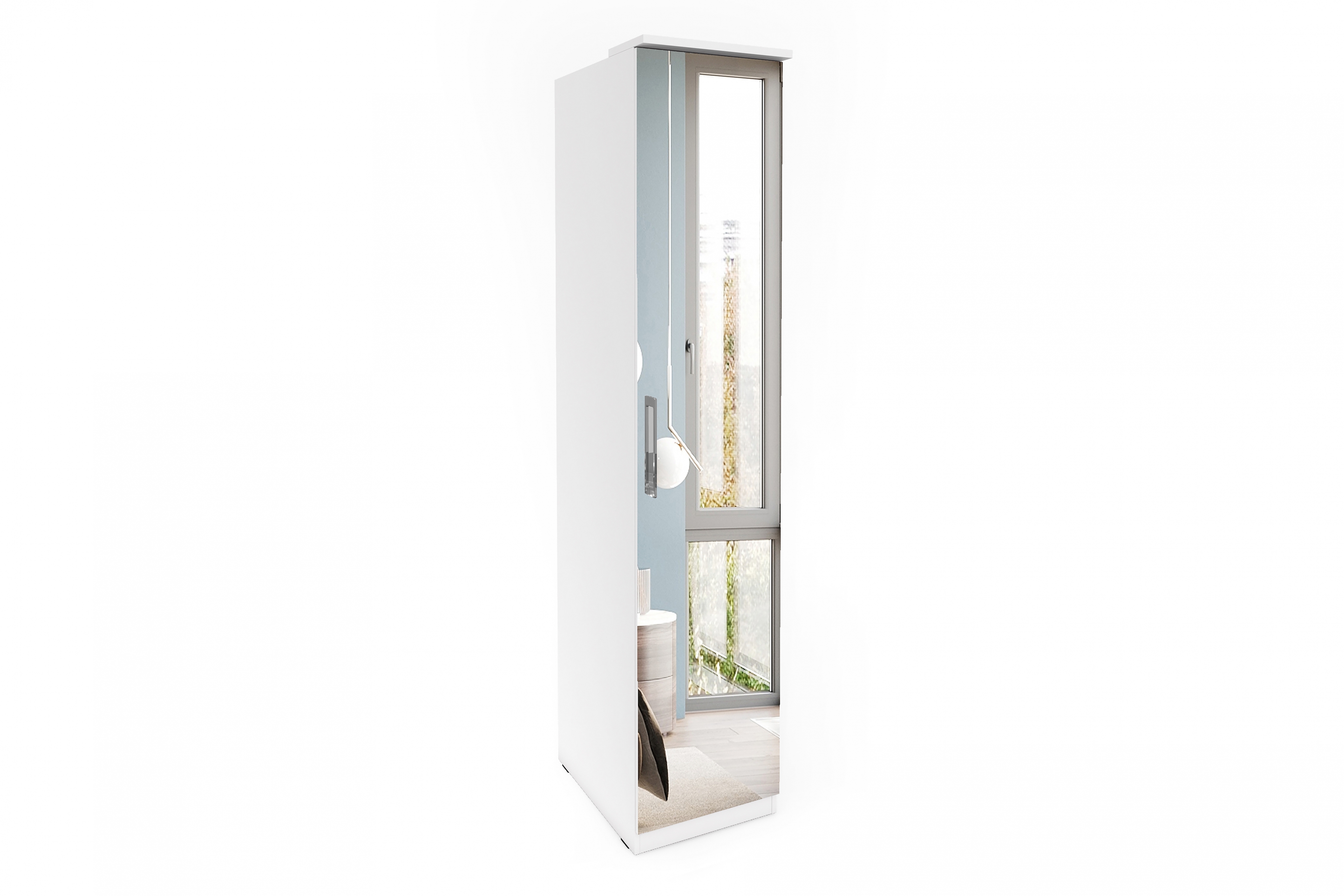 Skříň jednodveřová se zrcadlem Optima 57 L/P - bílý mat skříň z zrcadlem Optima 57 45 cm - bílá