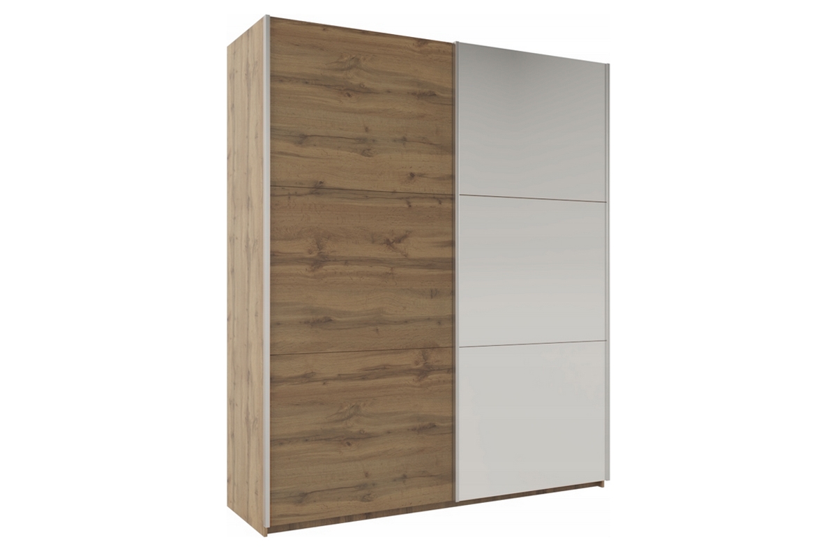 Skriňa so zrkadlom Rodos 200 Dub wotan - Zrkadlo Skriňa Dub wotan 