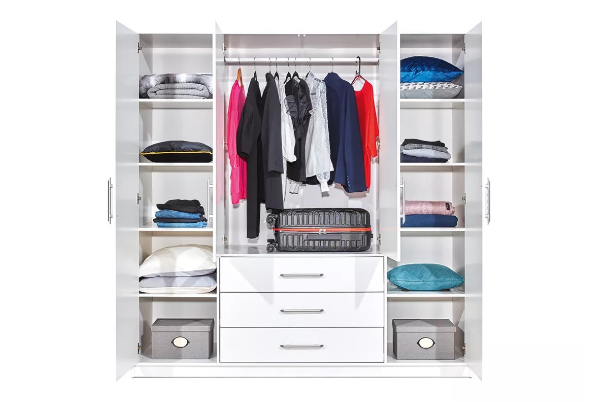 Šatníková skriňa Bali 196 cm - dub wellington Skriňa Bali D4 vnútro