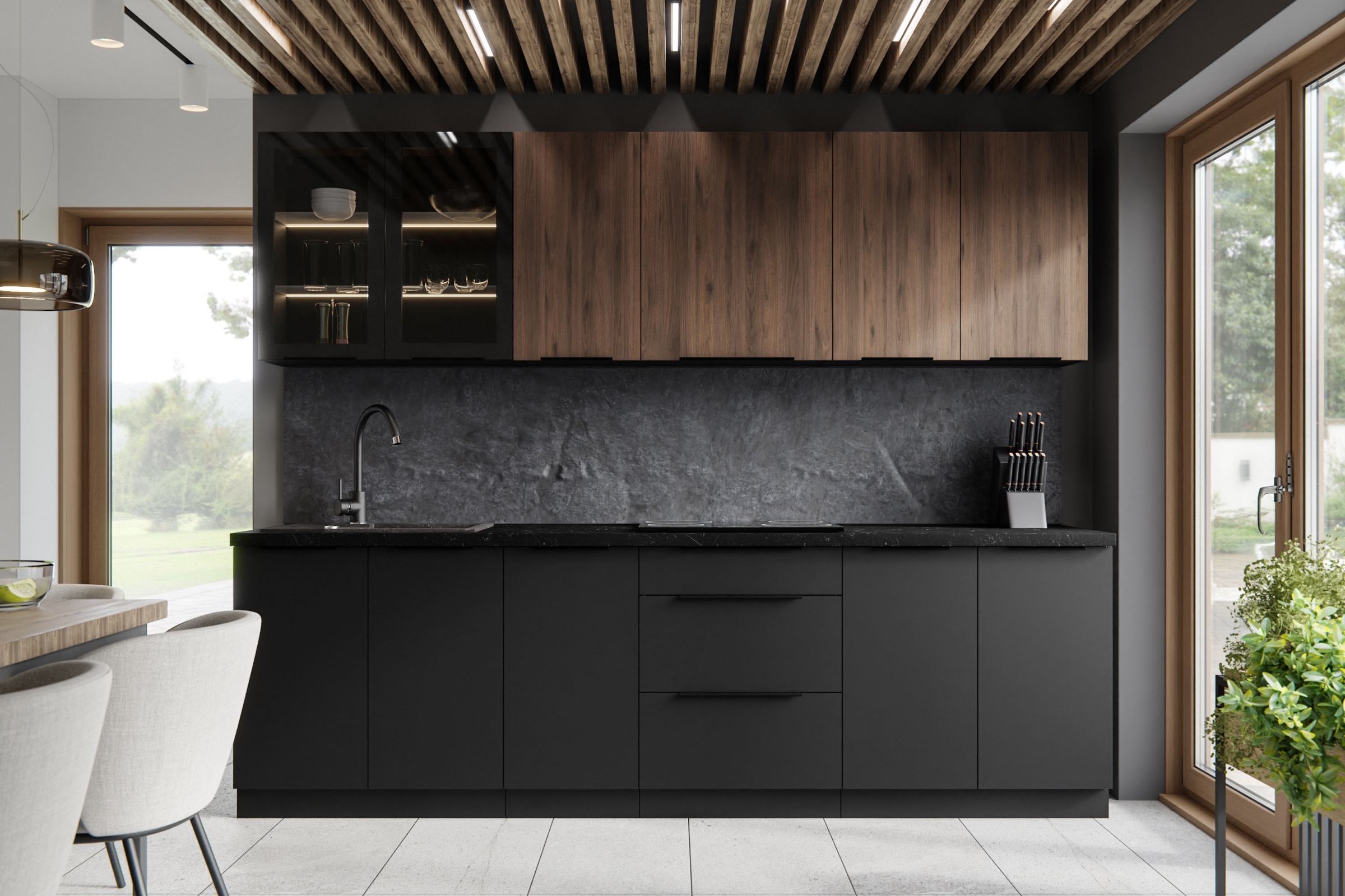 Spodní kuchyňská zakončovací skříňka Armonza 30D ZAK - černý mat skříňka kuchyňská spodní Armonza 30D ZAK zakonczeniowa - černá mat