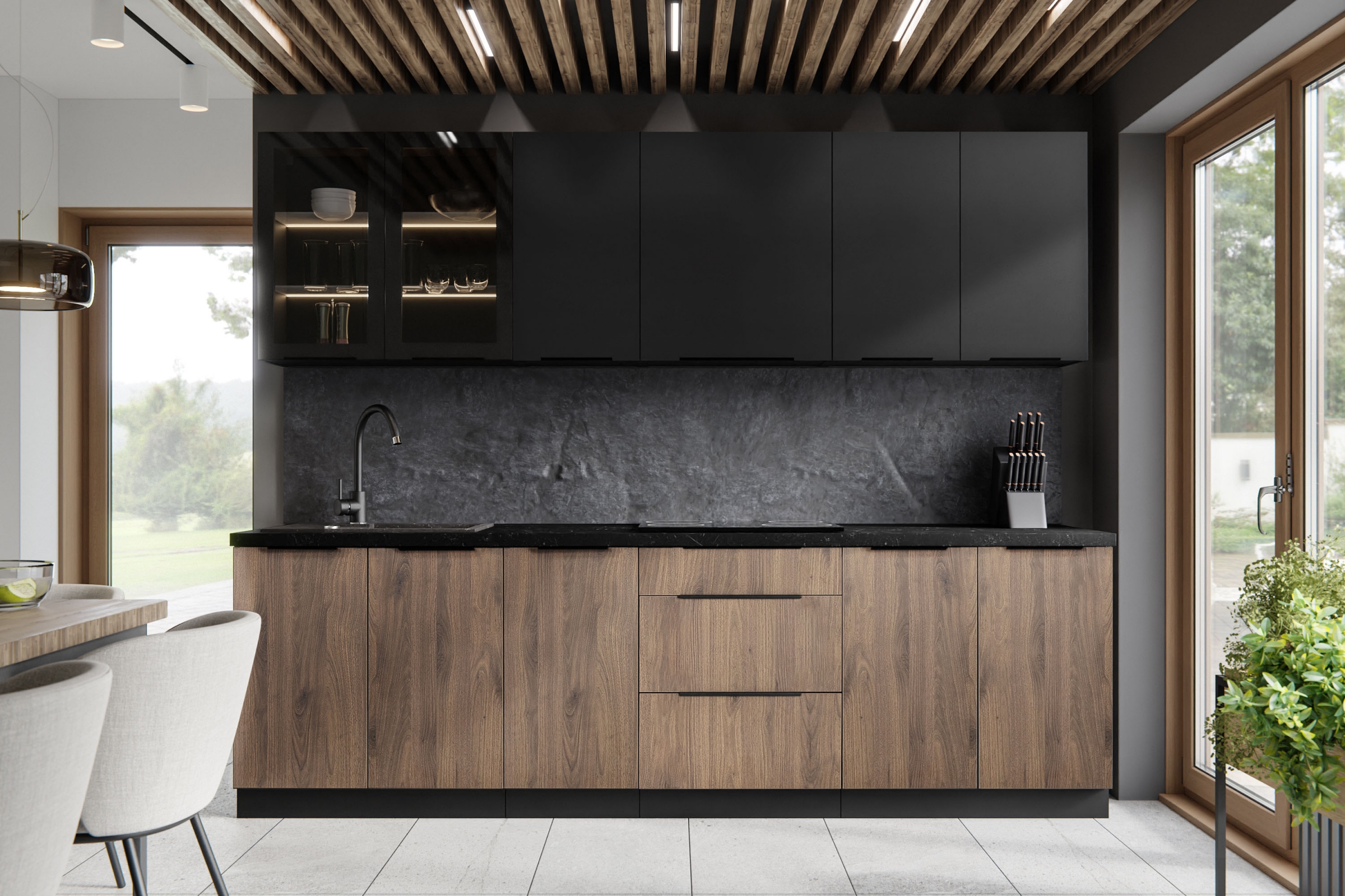 Spodní kuchyňská skříňka Armonza 80D se třemi zásuvkami - ořech skříňka kuchyňská spodní Armonza 80D 3S se zásuvkami - ořech