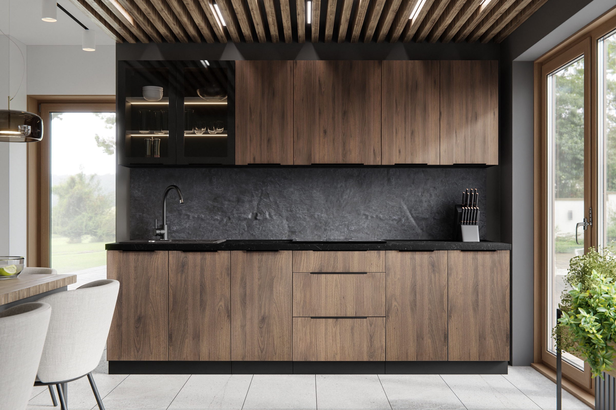 Spodní kuchyňská skříňka Armonza 80ZL dvoudveřová pod dřez - ořech skříňka kuchyňská spodní Armonza 80ZL 2F dvoudveřová pod zlewozmywak - ořech