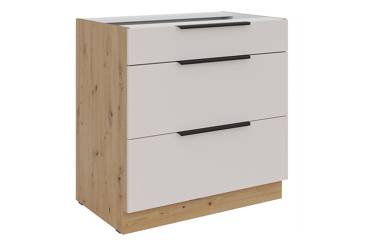 Kuchyňská spodní skříňka Arvani D80 S3 se zásuvkami - kašmír / dub artisan skříňka kuchyňská spodní Arvani D80 S3 z szufladamia - kašmír / dub artisan