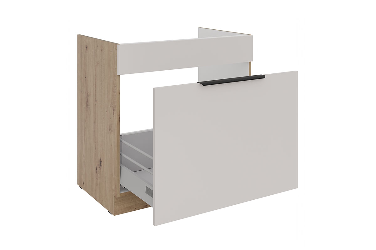 Kuchyňská spodní skříňka Arvani D80 ZL se zásuvkou pod dřez - kašmír / dub artisan skříňka kuchyňská spodní Arvani D80 ZL z szuflada pod zlewozmywak - kašmír / dub artisan