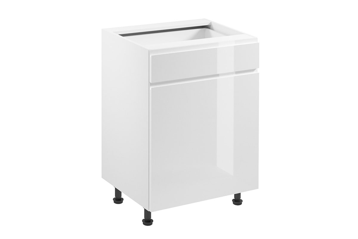 Kuchyňská skříňka Aspen D60S1 s jednou zásuvkou - šedý lesk skříňka kuchyňská spodní Aspen D60S1 jednodveřová z szuflada - bílý lesk