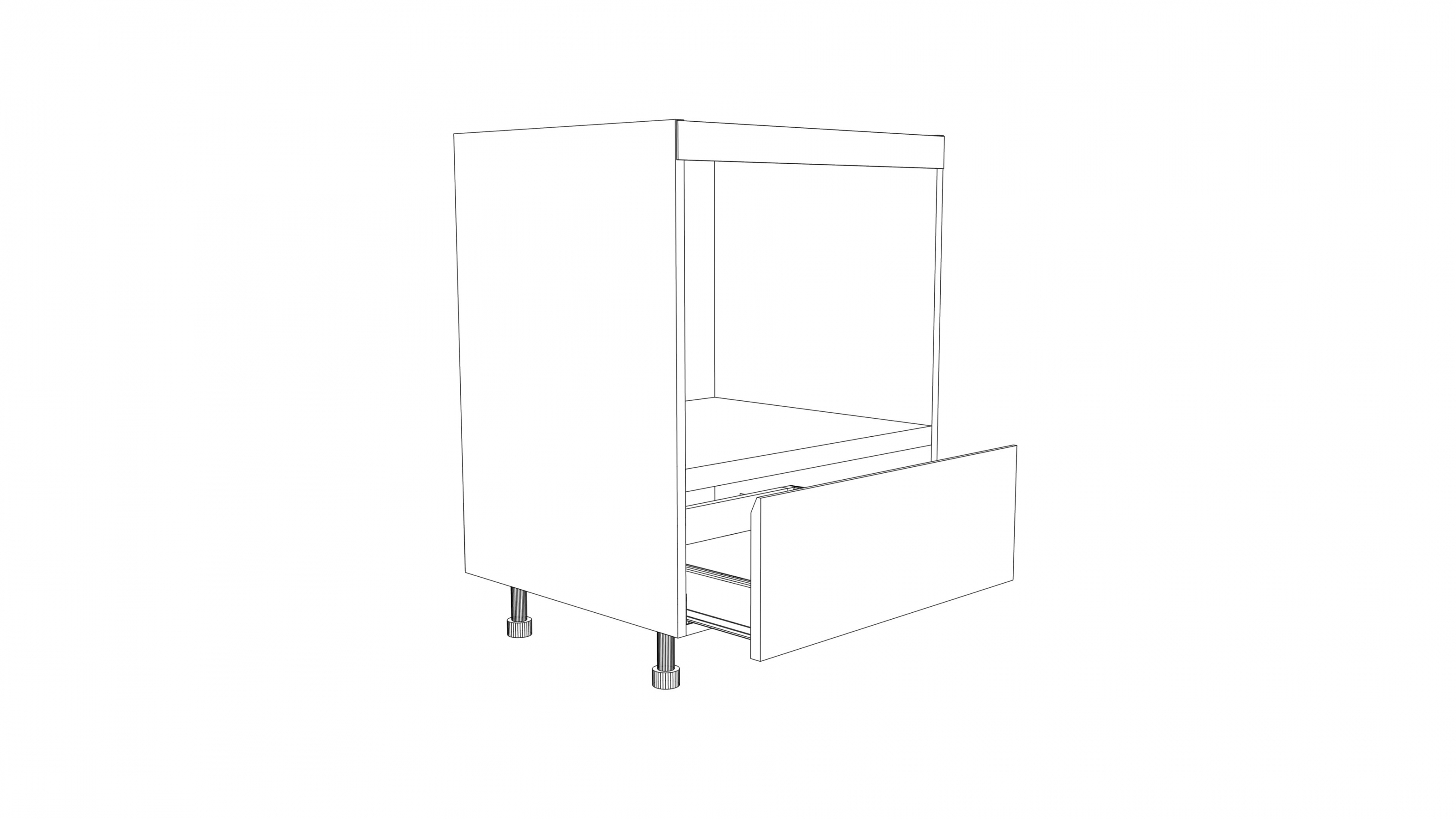 Spodní kuchyňská skříňka Campari ZKM60 s krytem pro vestavbu kompaktní trouby skříňka kuchyňská spodní Campari ZKM60 z maskownica pro zabudowy piekarnika kompaktowego 