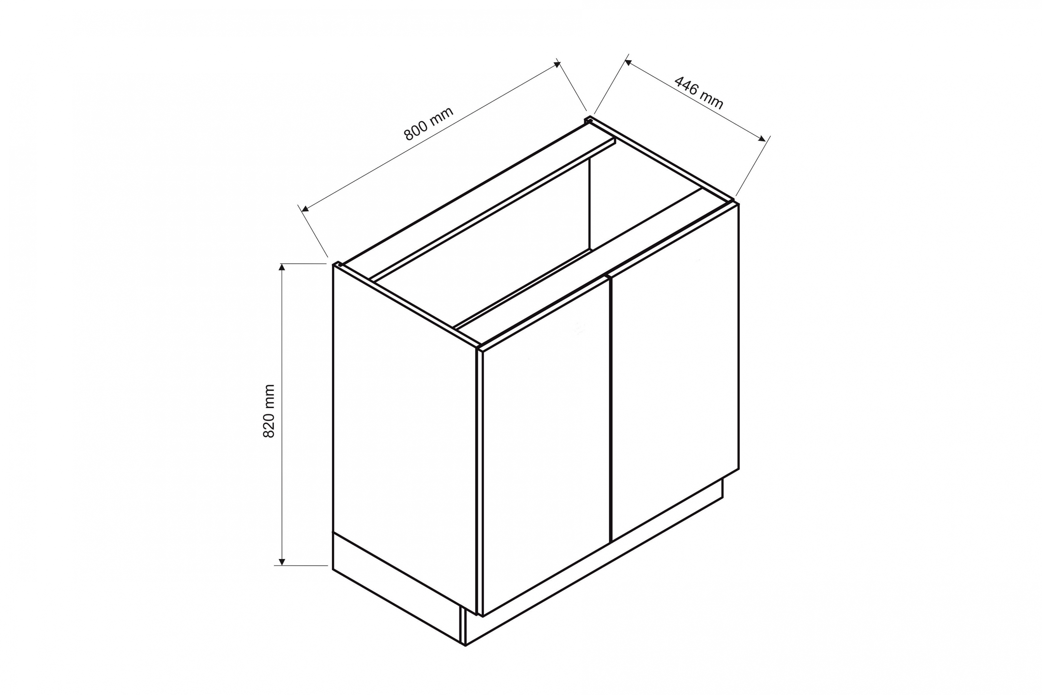Dolná skrinka Isabel D80 dvojdverová – svetlosivý mat / dub artisan Skrinka Kuchynská dolná dvojdverová Isabel D80 - svetlý šedý mat / Dub artisan 