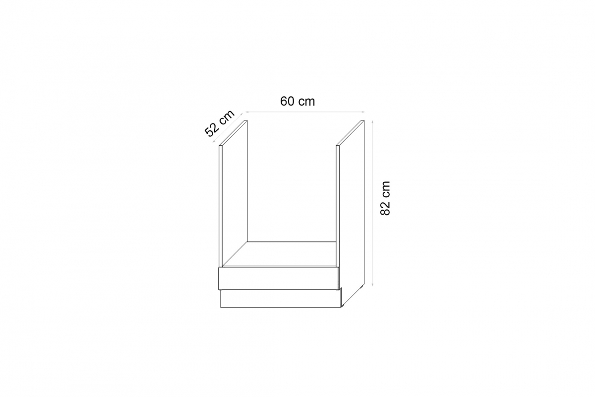 Elko 60 DG BB - skrinka pre vstavaný sporák Skrinka Kuchynská dolná Elko 60D GAZ pre vstavanu ruru - Biela