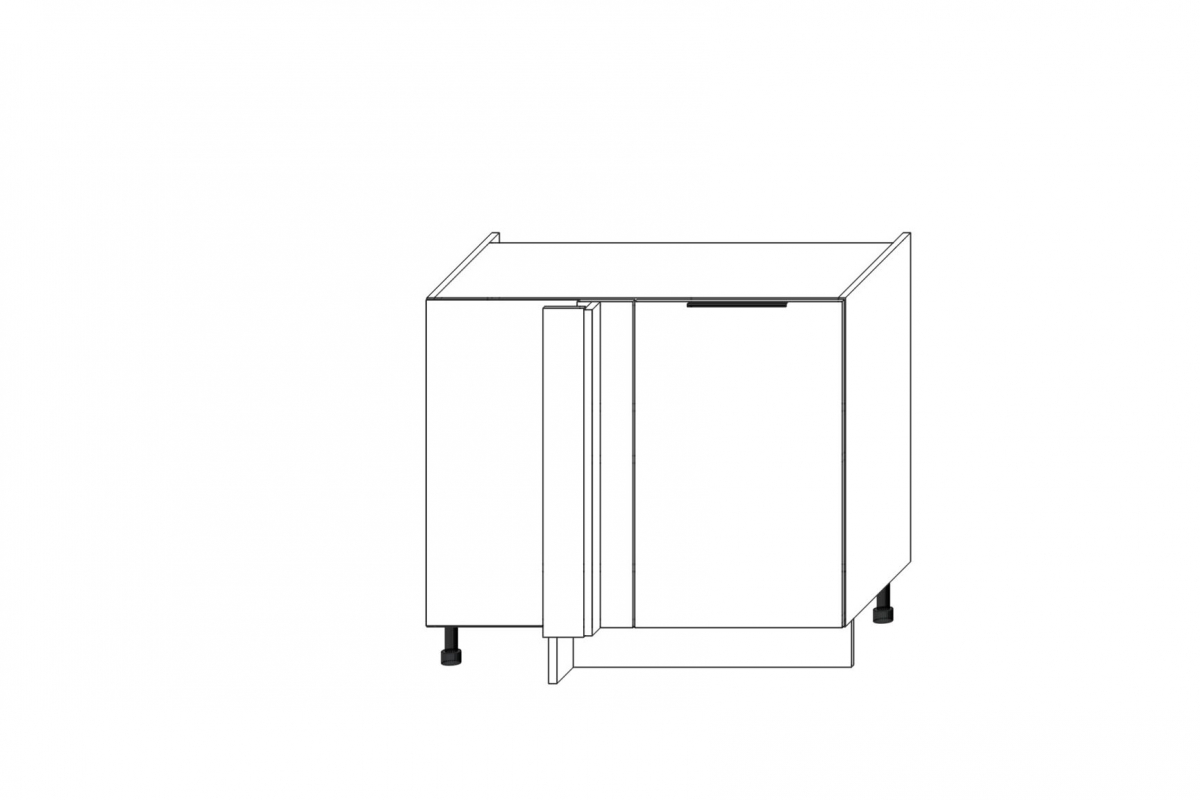 Spodní kuchyňská rohová skříňka Ilandia DPR110x65 jednodveřová - bílý mat Skříňka kuchyňská spodní Ilandia DPR110x65 rohová jednodveřová - bílý mat