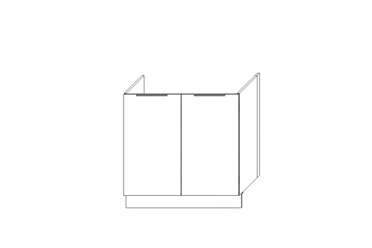 Spodní kuchyňská skříňka Ilandia DZ80 pod dřez - bílý mat Skříňka kuchyňská spodní Ilandia DZ80 pod zlewozmywak - bílý mat