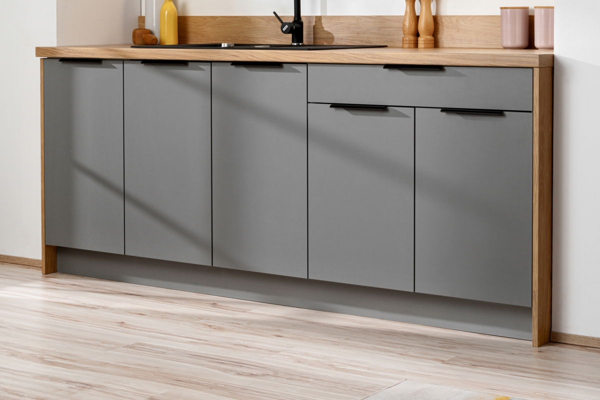 Spodní kuchyňská skříňka Ilandia DZ80 pod dřez - šedý mat Skříňka kuchyňská spodní Ilandia DZ80 pod zlewozmywak - šedá mat