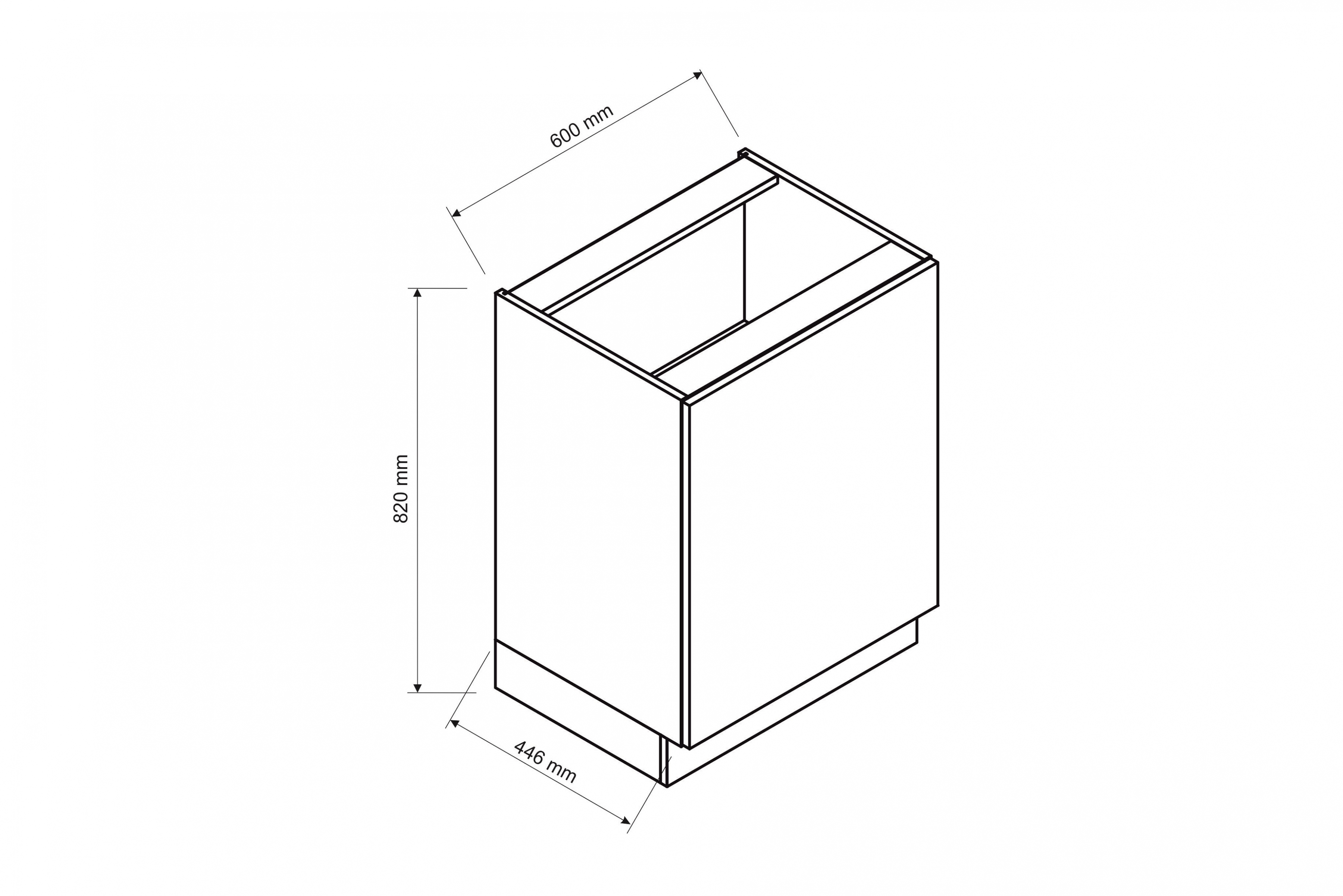 Spodní skříňka Isabel D60 - jednodveřová - světle šedý mat / dub artisan Skříňka kuchyňská spodní jednodveřová Isabel D60 - světlý šedá mat / dub artisan