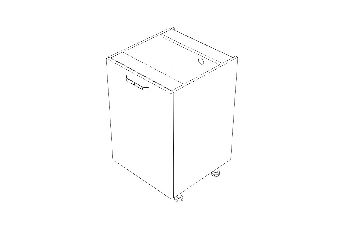 Spodná kuchynská skrinka Kammono F D55.1 jednodverová Skrinka Kuchynská dolná KAMMONO F D55.1 jednodverová