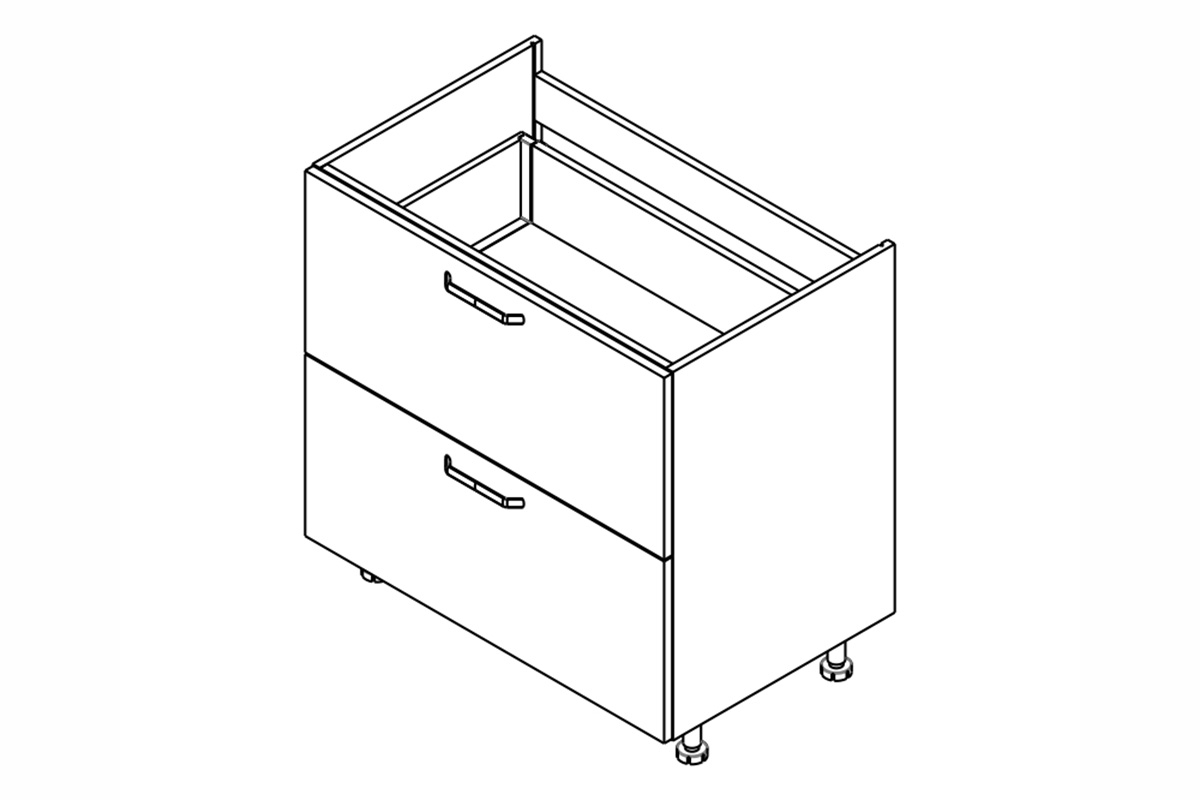 Spodná skrinka Kammono F DSS80/2PŁ so zásuvkami pod varnú dosku Skrinka Kuchynská dolná KAMMONO F DSS80/2PL so zásuvkami do riadu plyty grzewczej 