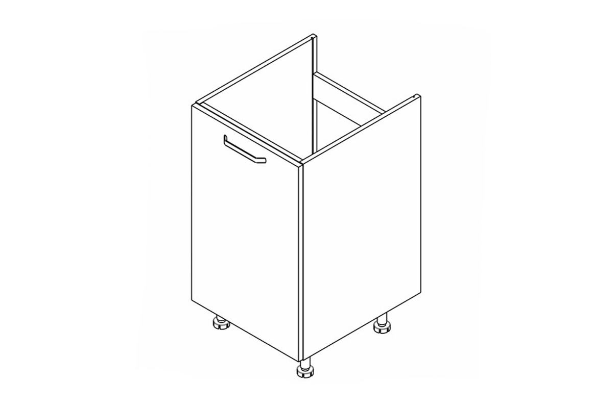 Spodná kuchynská skrinka Kammono F DZ45.1 jednodverová pod drez Skrinka Kuchynská dolná KAMMONO F DZ45.1 jednodverová pod zabudowe zlewu