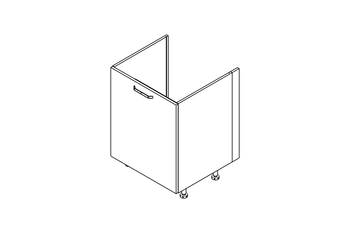 Dolní kuchyňská skříňka Kammono F DZ60.1 – 1dveřová pod dřez skříňka kuchyňská spodní KAMMONO F DZ60.1 jednodveřová pod zabudowe zlewu